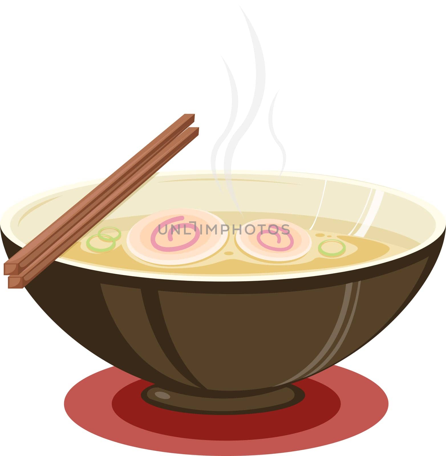 illustration of soup in bowl on a white background