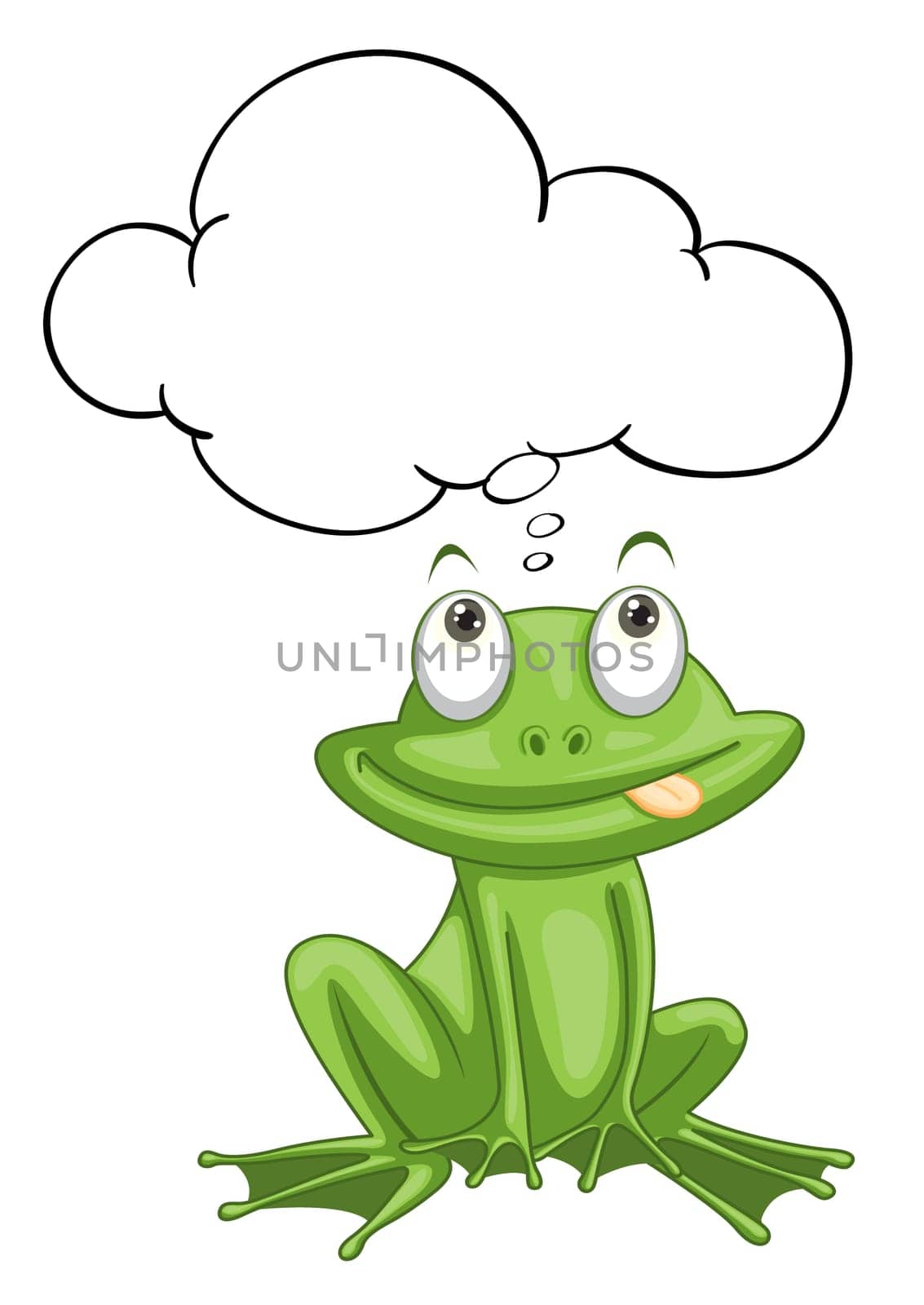 Illlustration of a frog thinking
