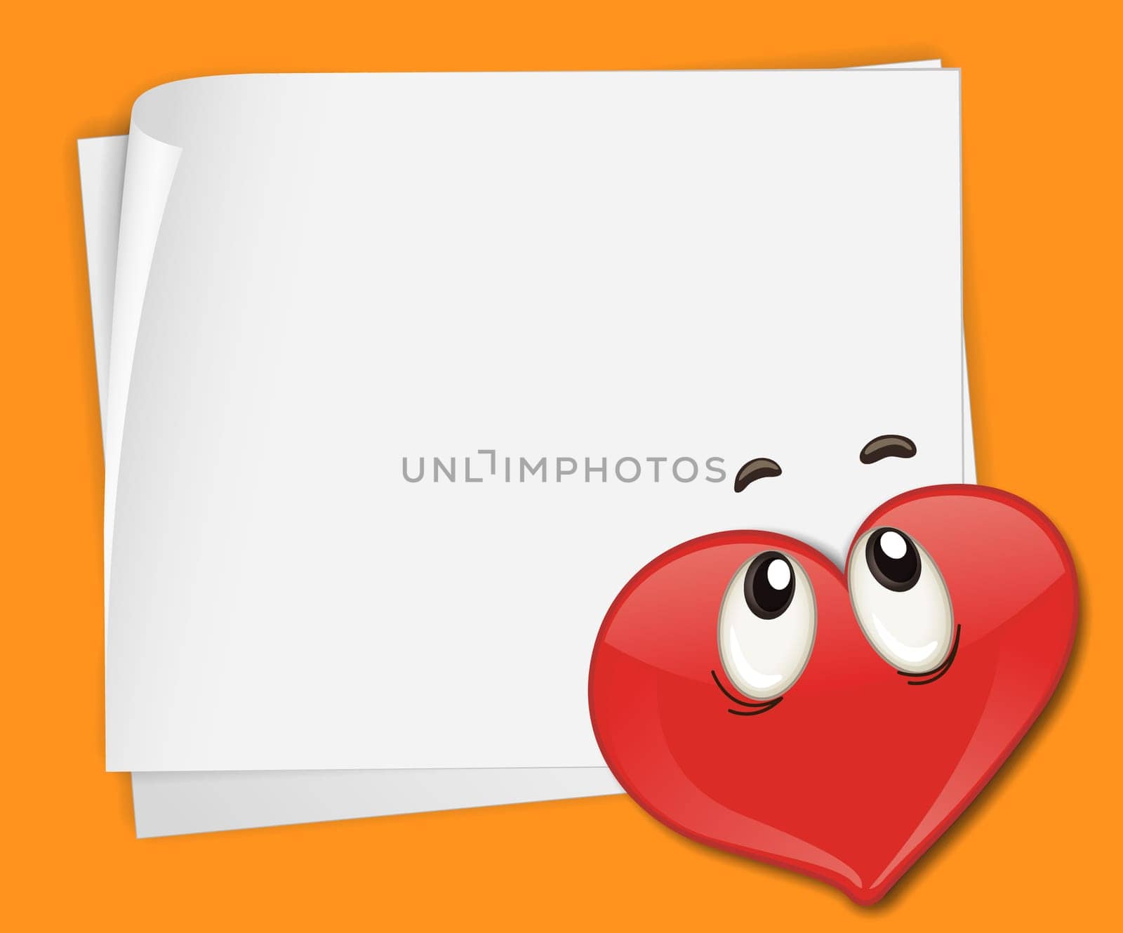 Illustration of heart on paper