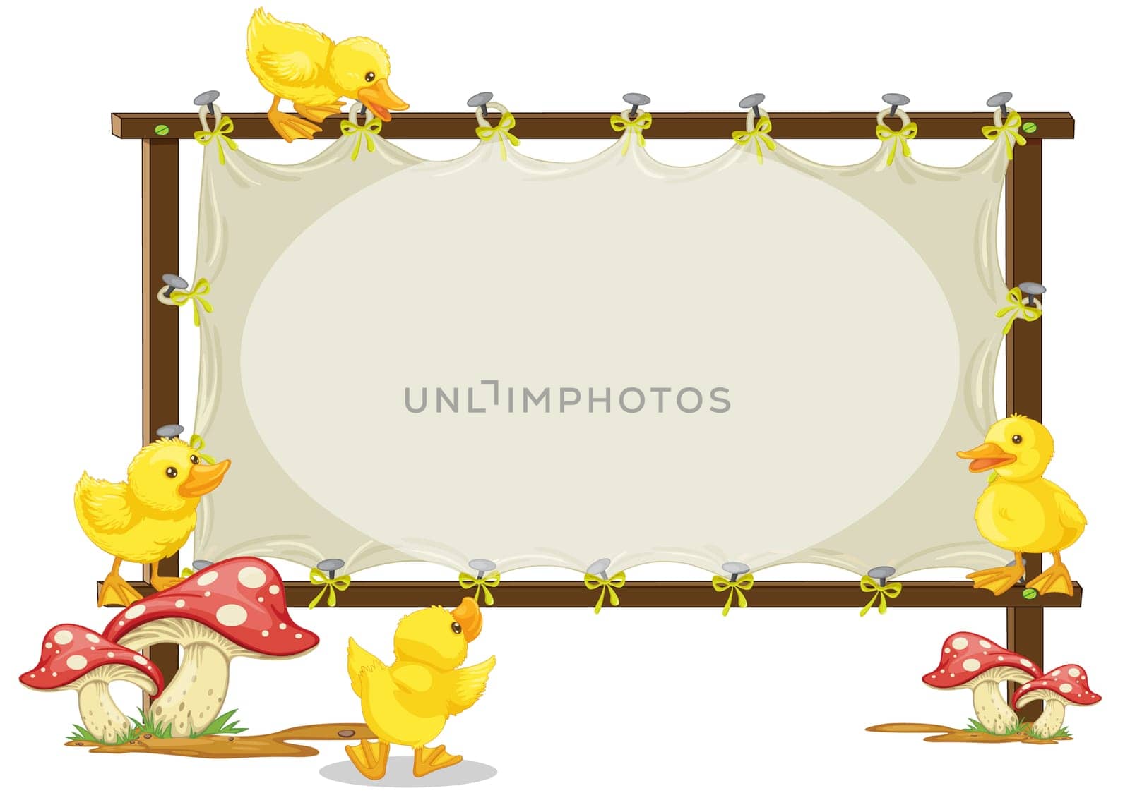 illustration of a board and duck on a white background