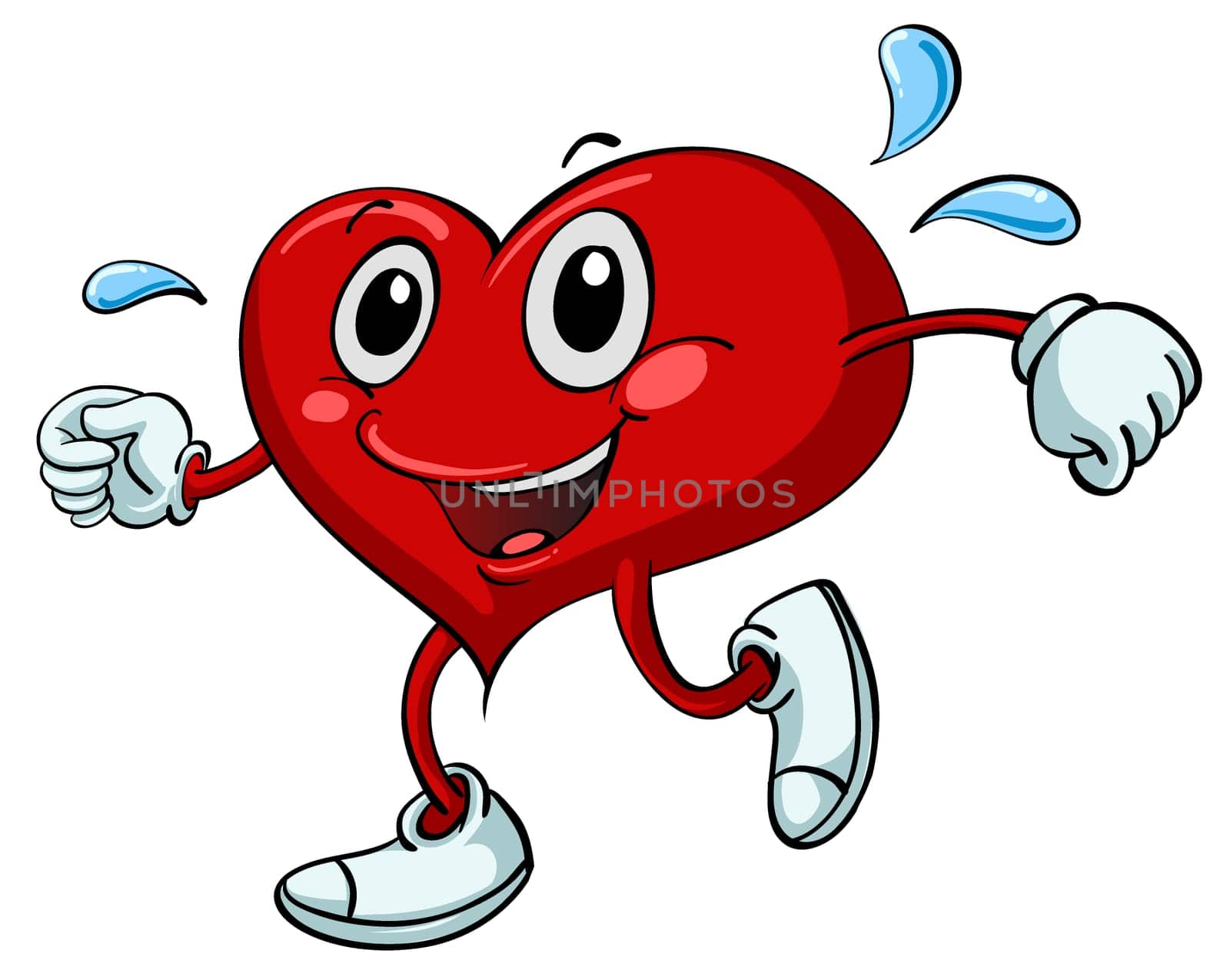 Illustration of a heart exercising