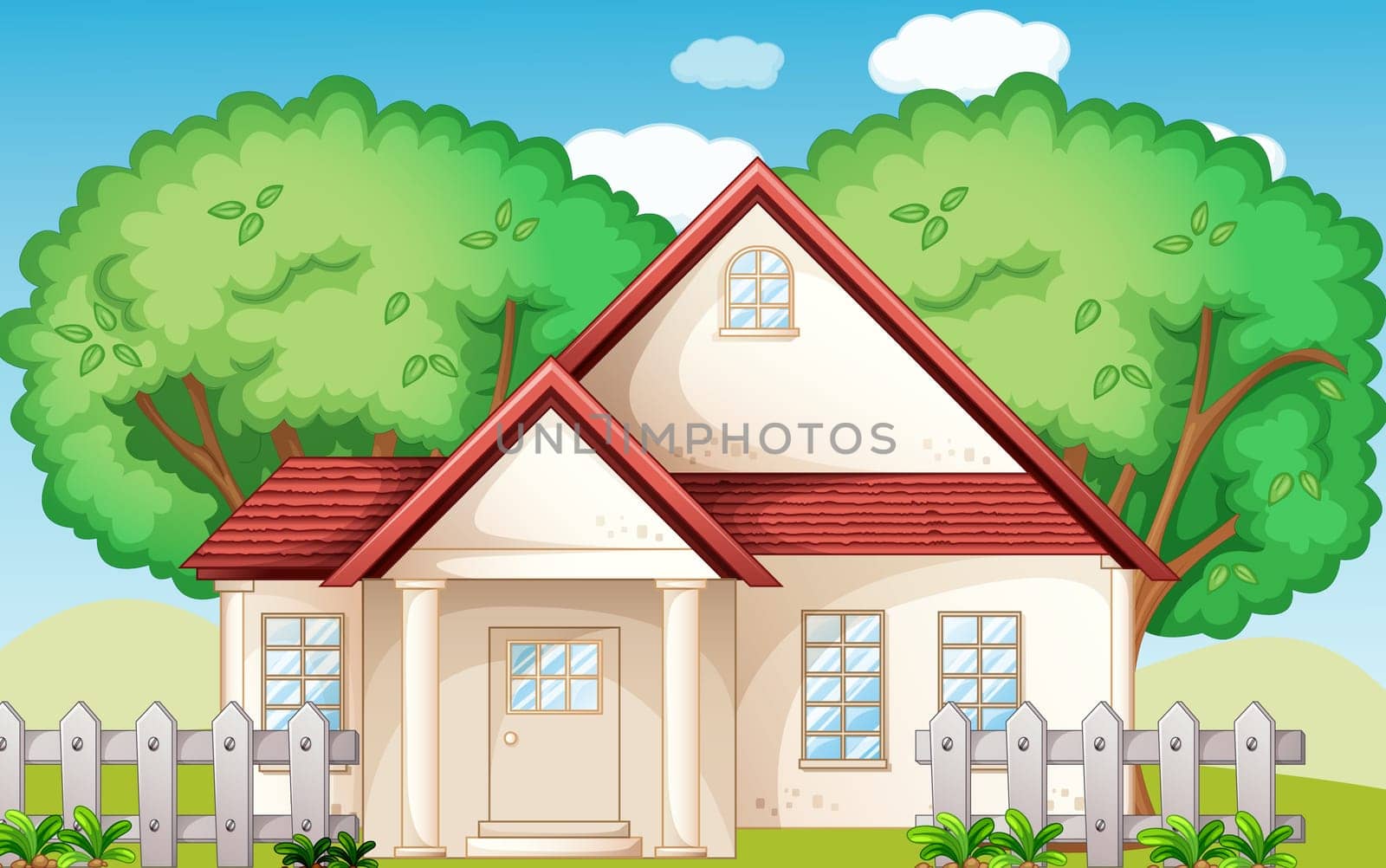 Illustration of a suburban house