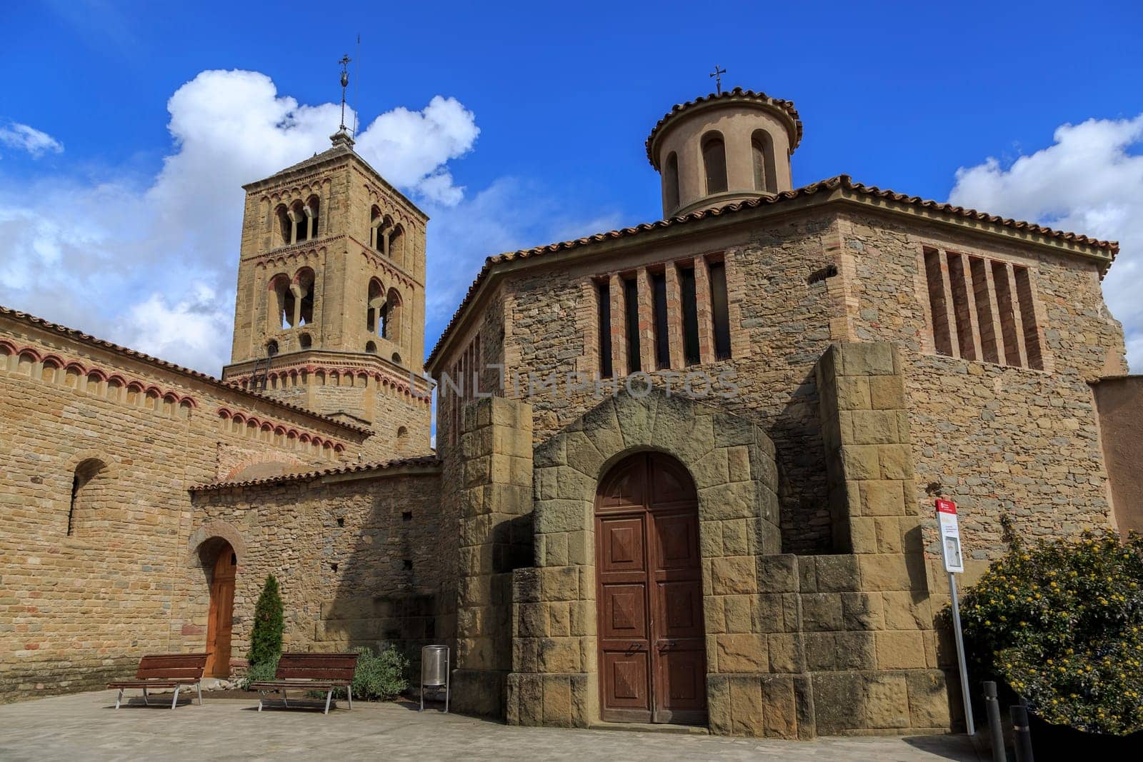 Romanesque Church of Santa Eugenia de Berga, Catalonia, Spain. Built in the eleventh century
