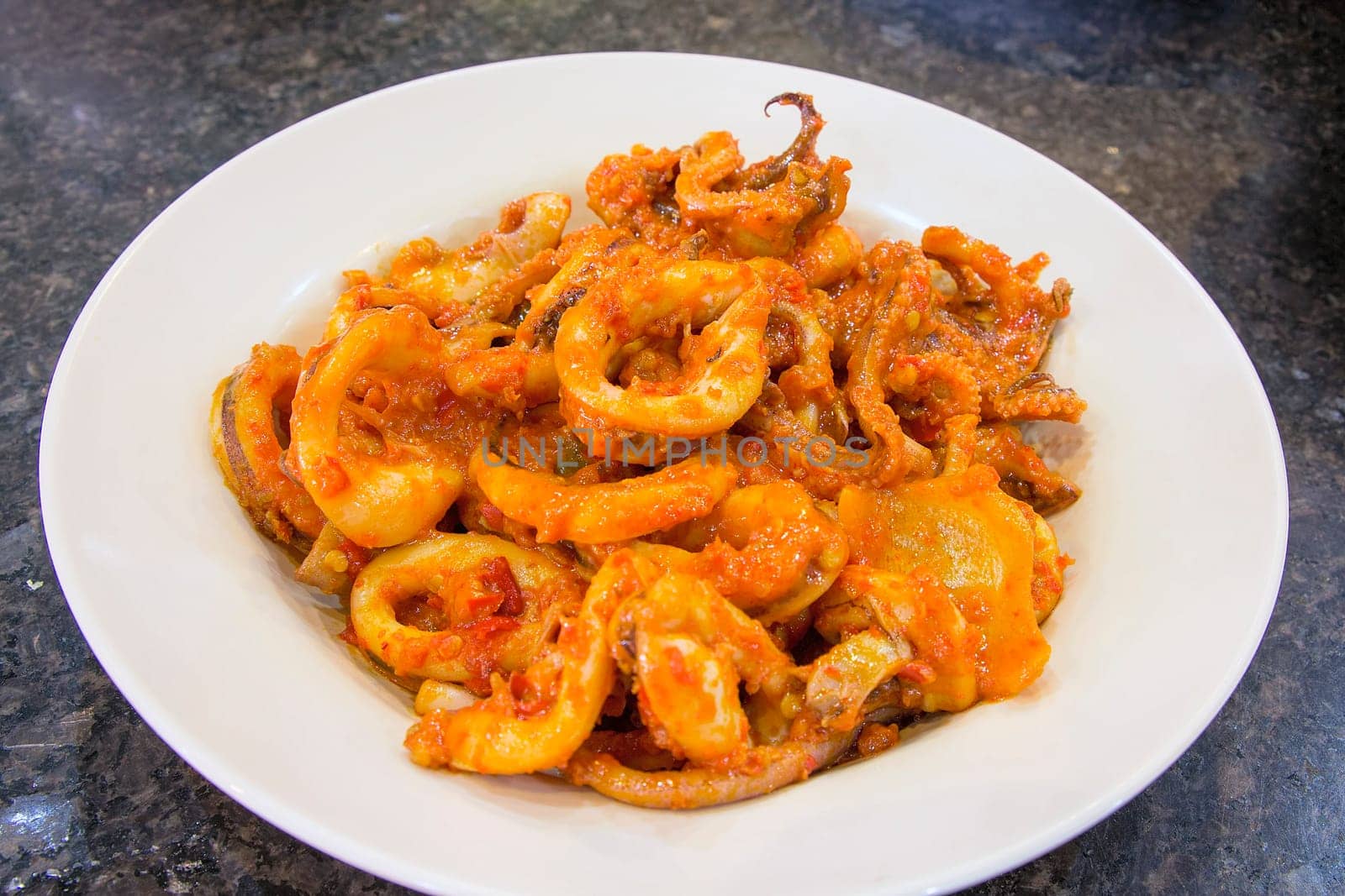 Nyonya Peranakan Sambal Chili Calamari Dish