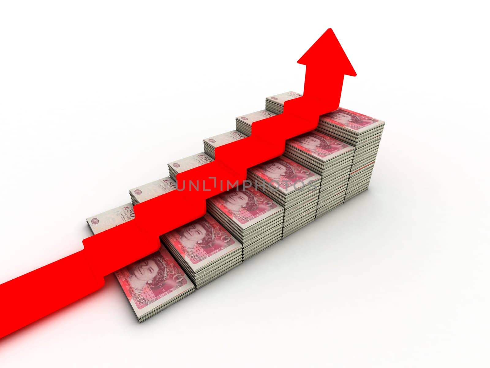 50 pound sterling bank notes closeup view business background