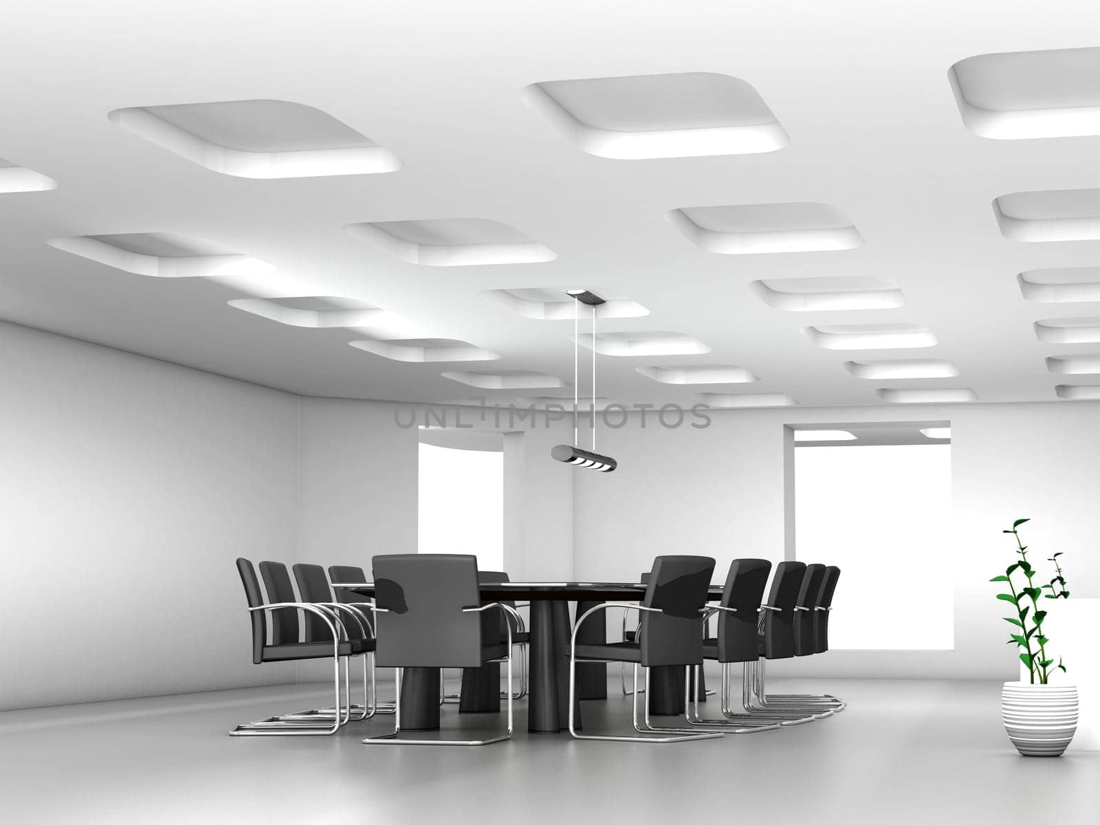 Conference table and chairs in meeting room