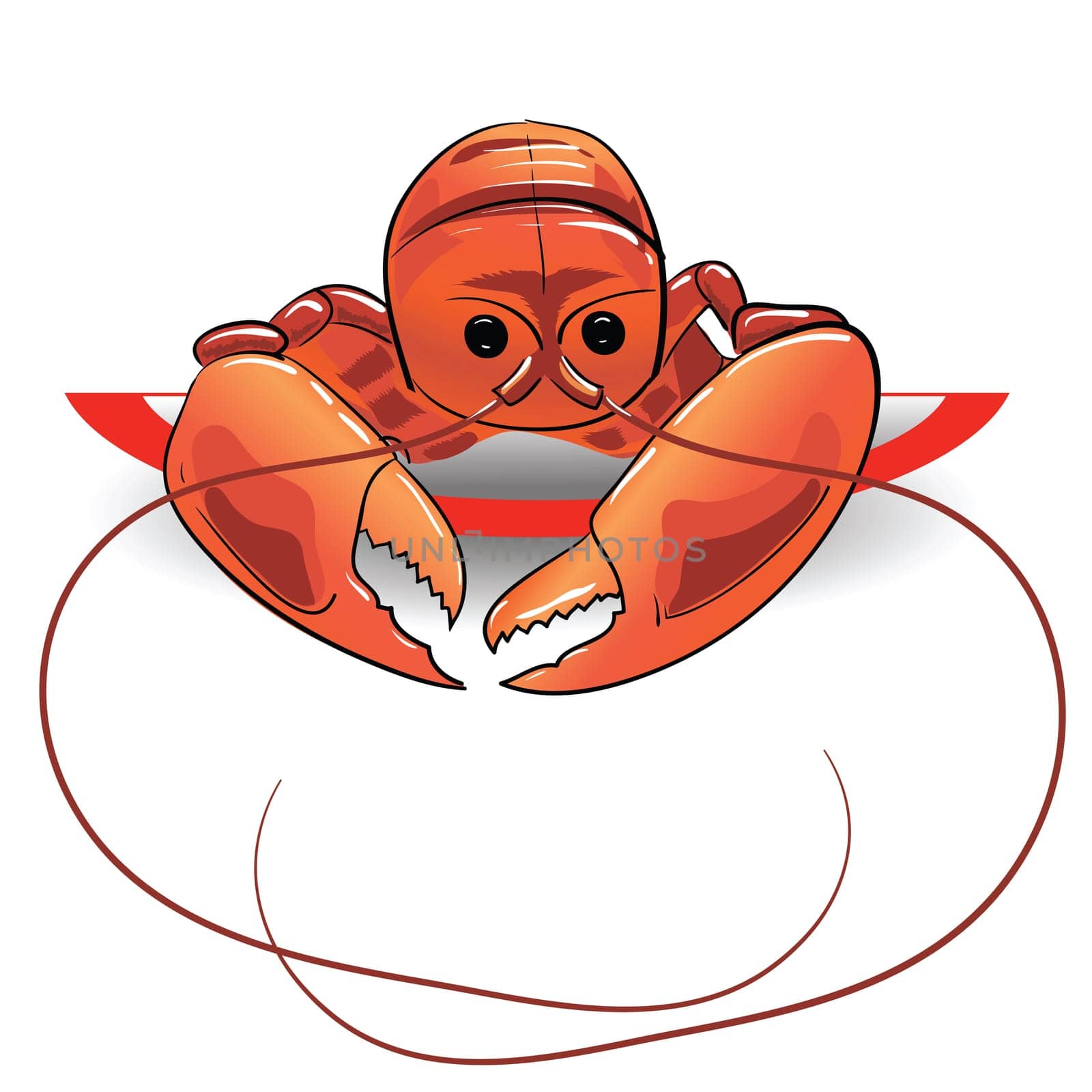 colorful illustration with seafood for your design
