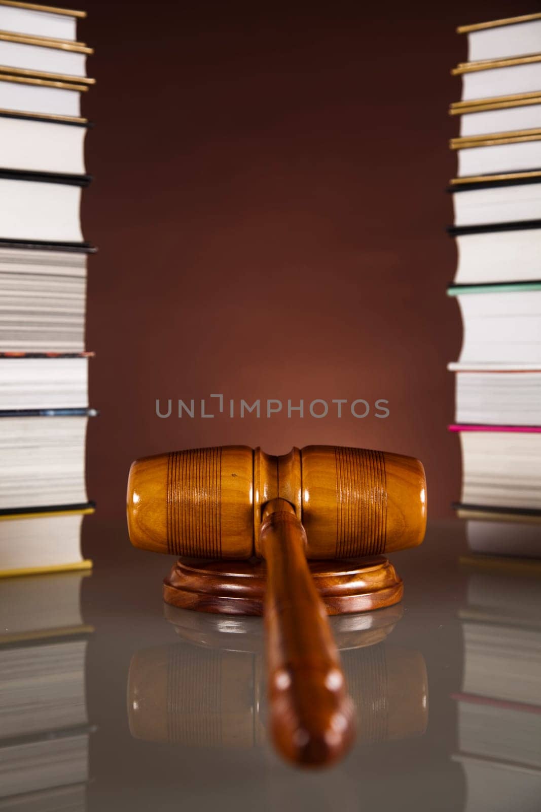 Judges gavel and law books