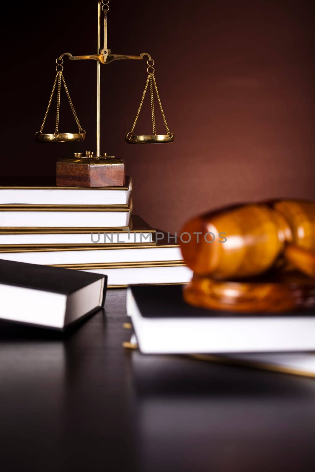 Judges gavel and law books