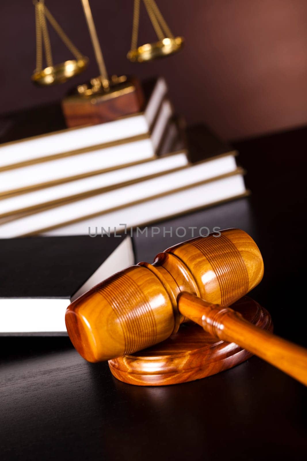Judges gavel and law books
