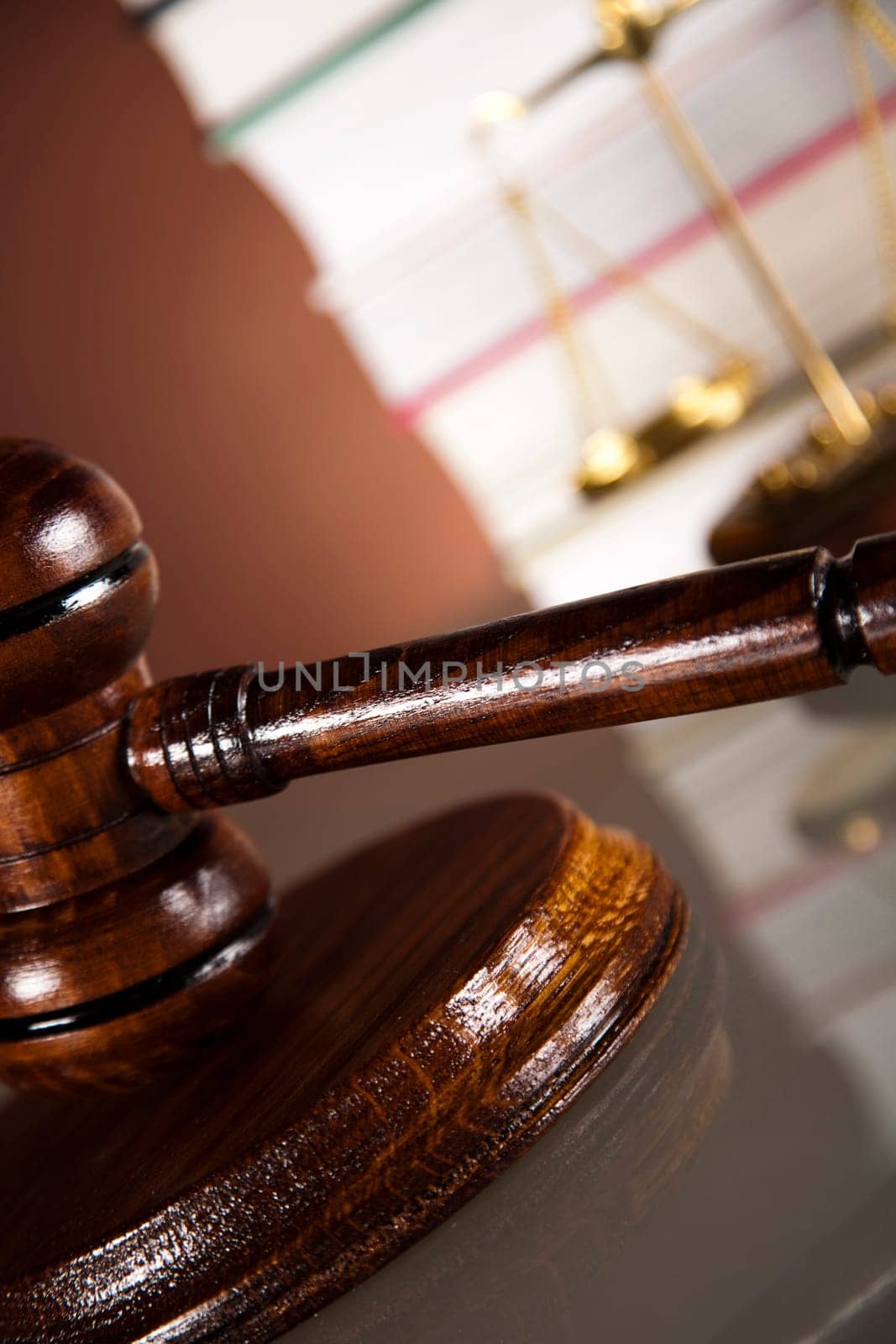 Judges gavel and law books