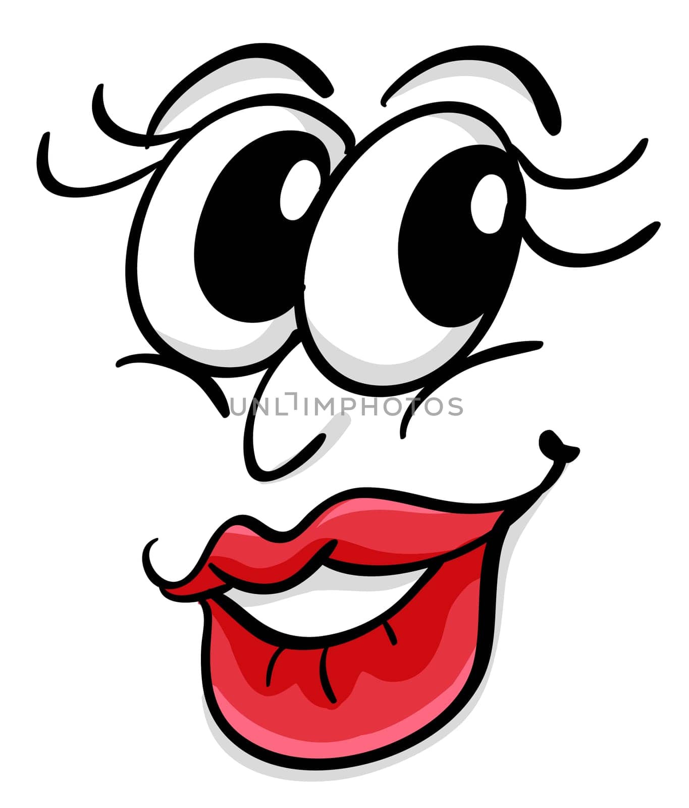 Illustration of a comical facial expression