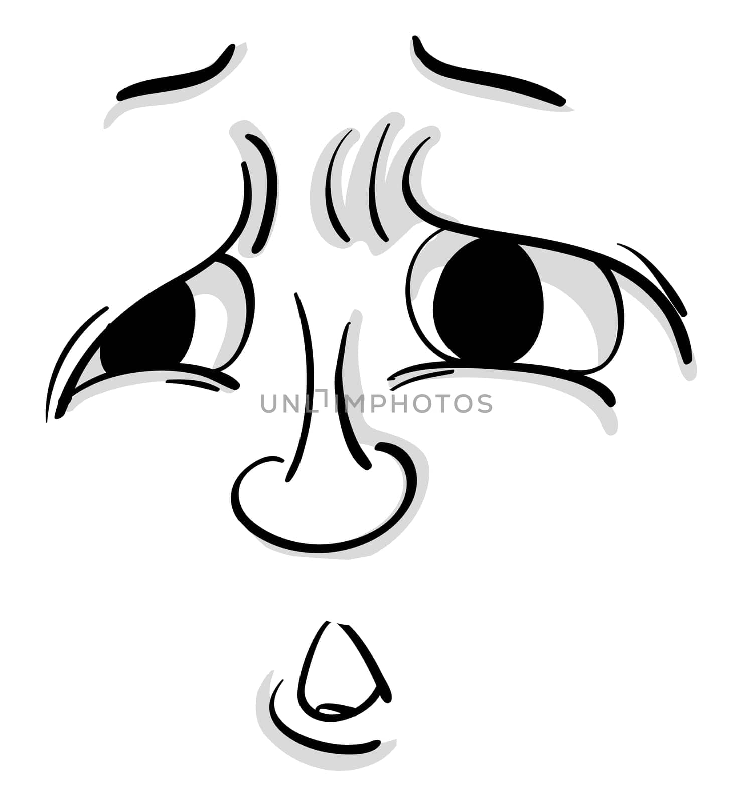 Illustration of a comical facial expression