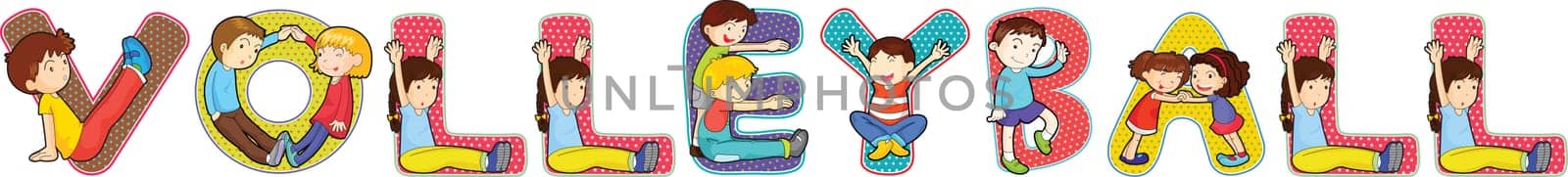 illustration of cartoon alphabets on white