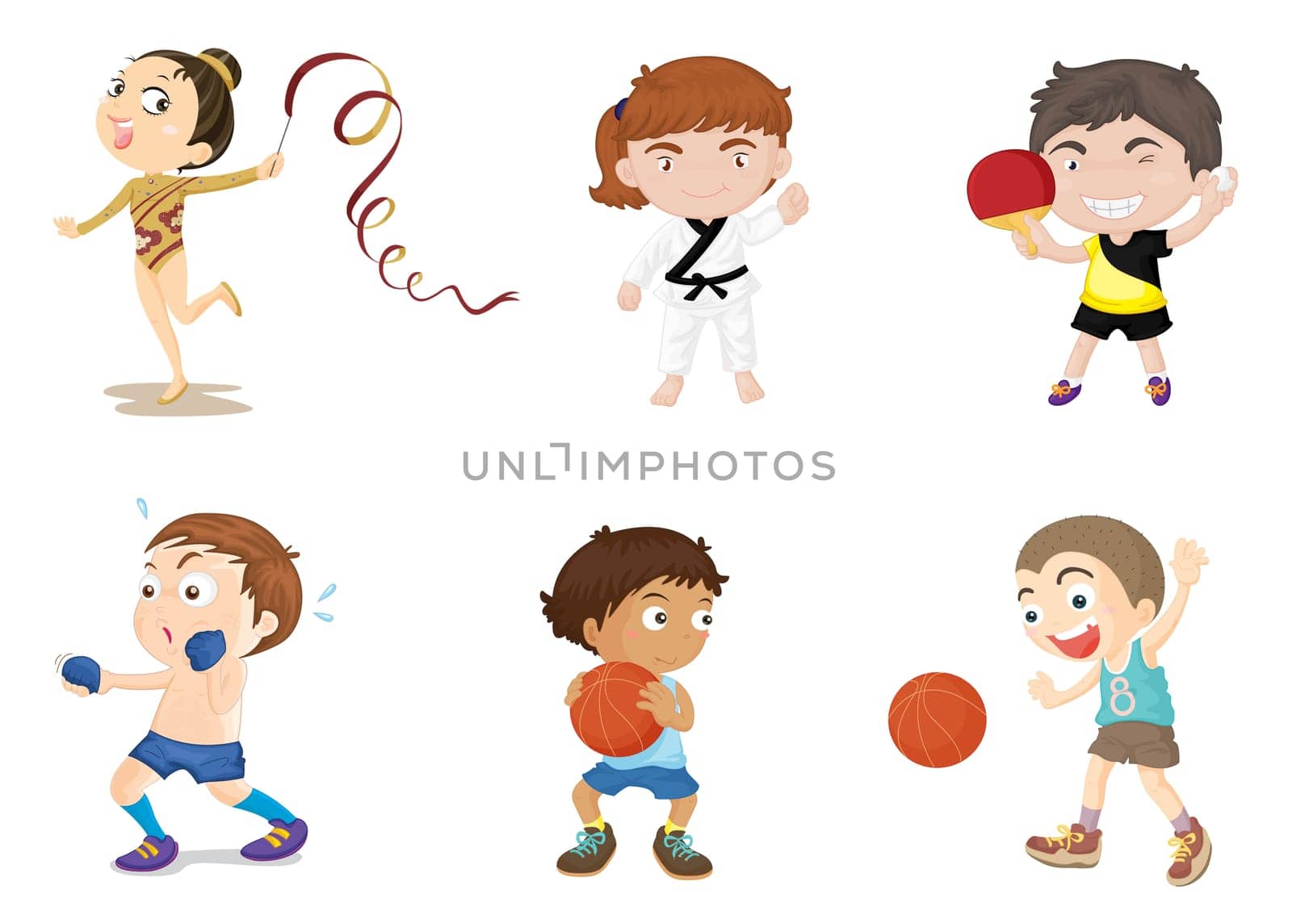 Illustration of  a kids on white