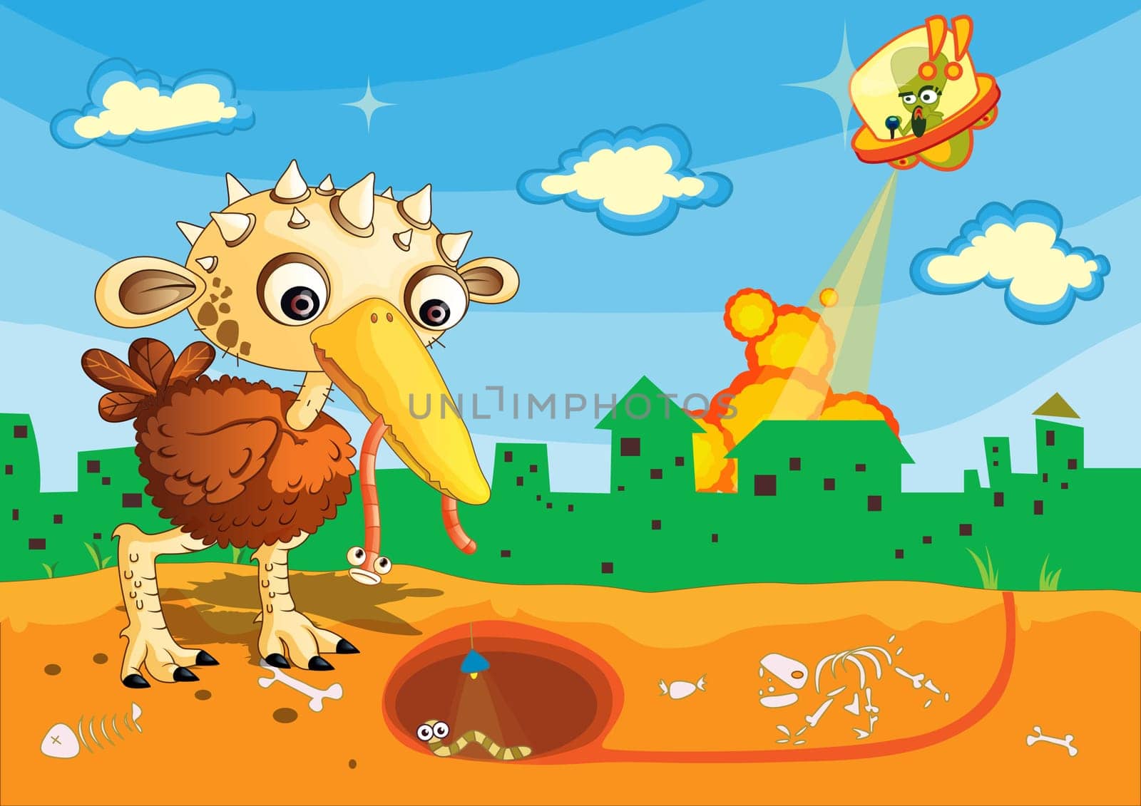 Illustration of  a cartoon character on white