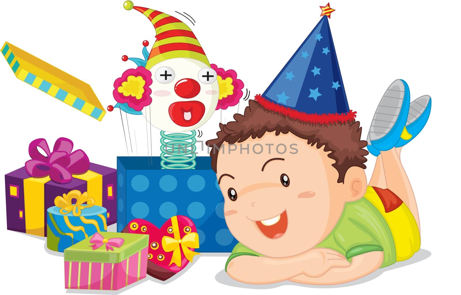 Illustration of  a gift boxes on white