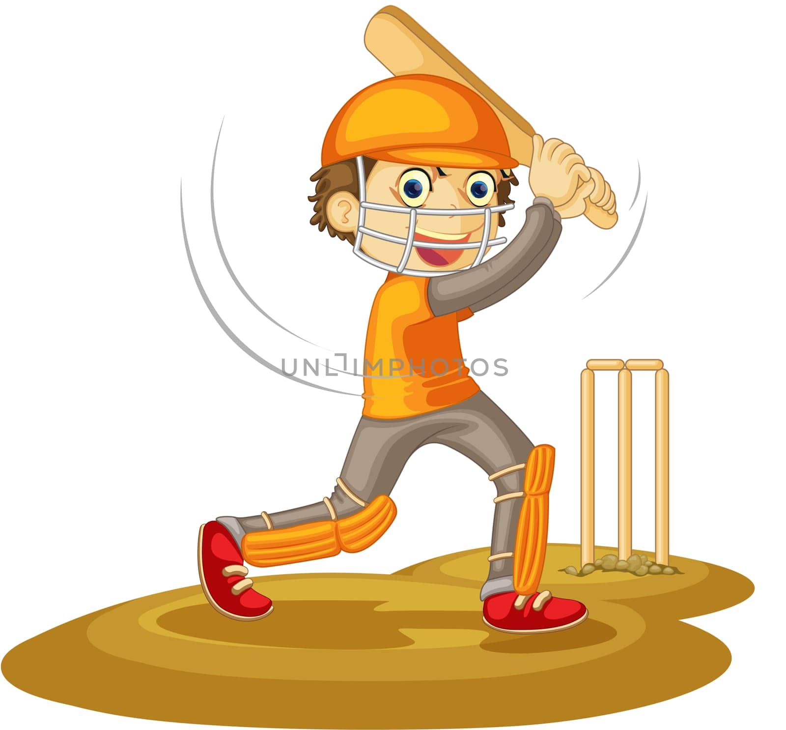 Illustration of  a boy  on white