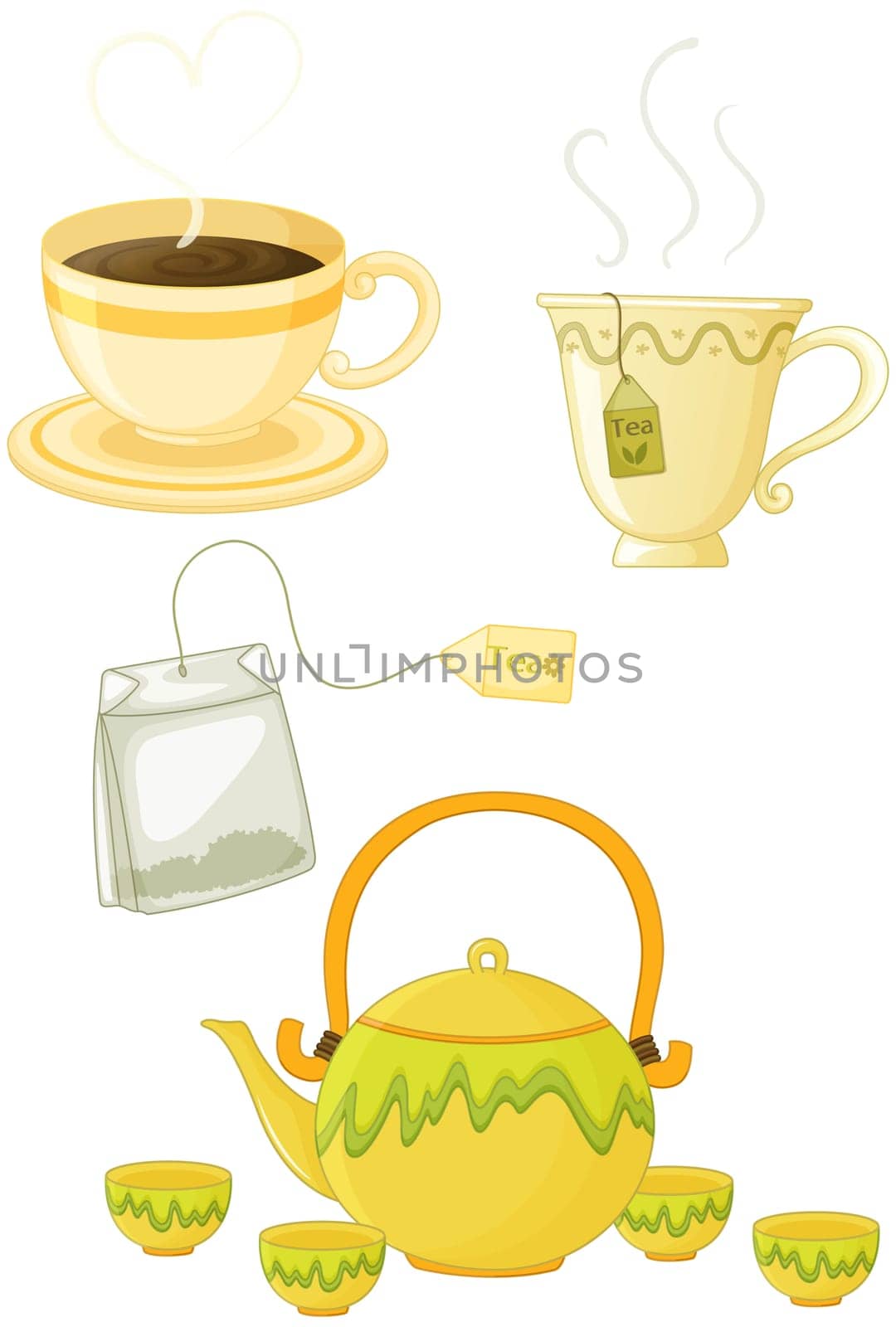 illustration of various objects on white