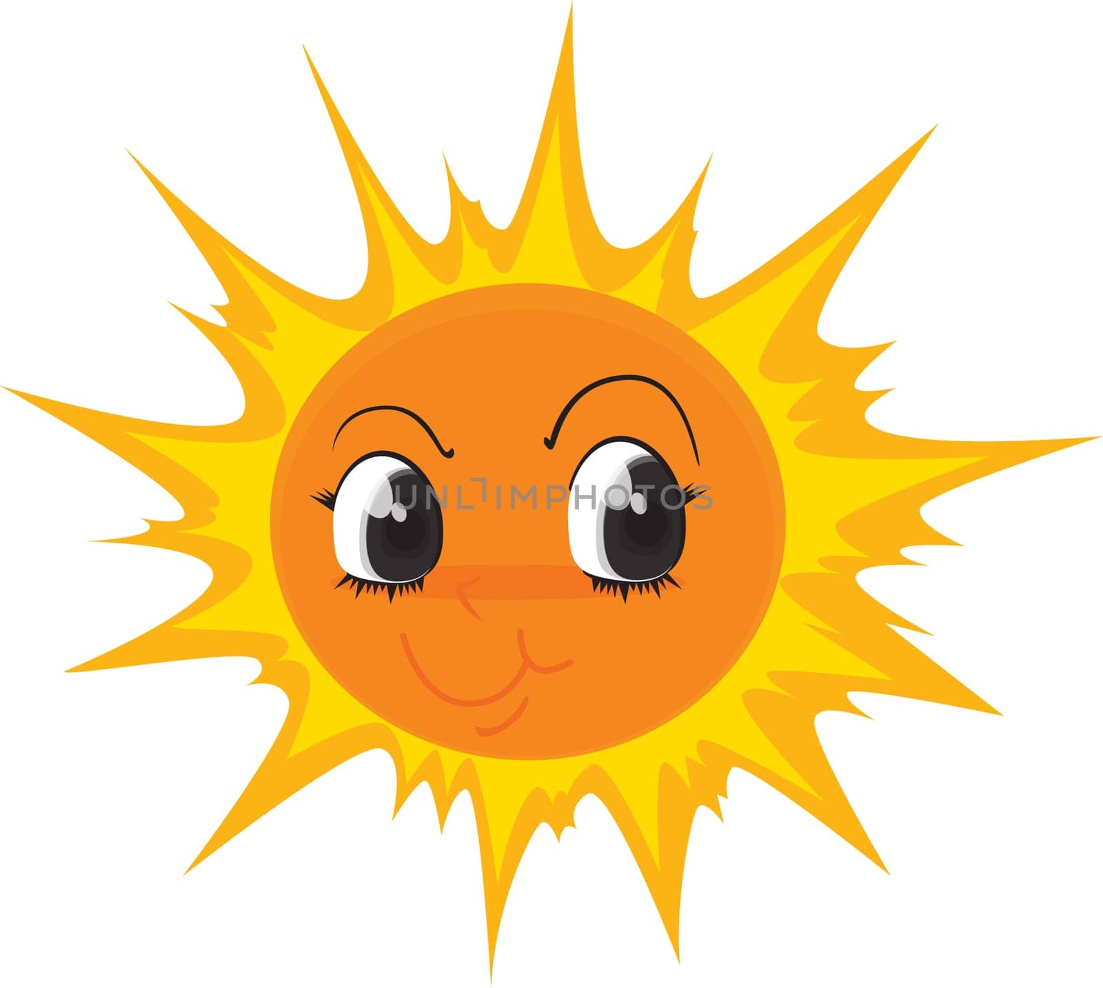 Illustration of a sun on white background
