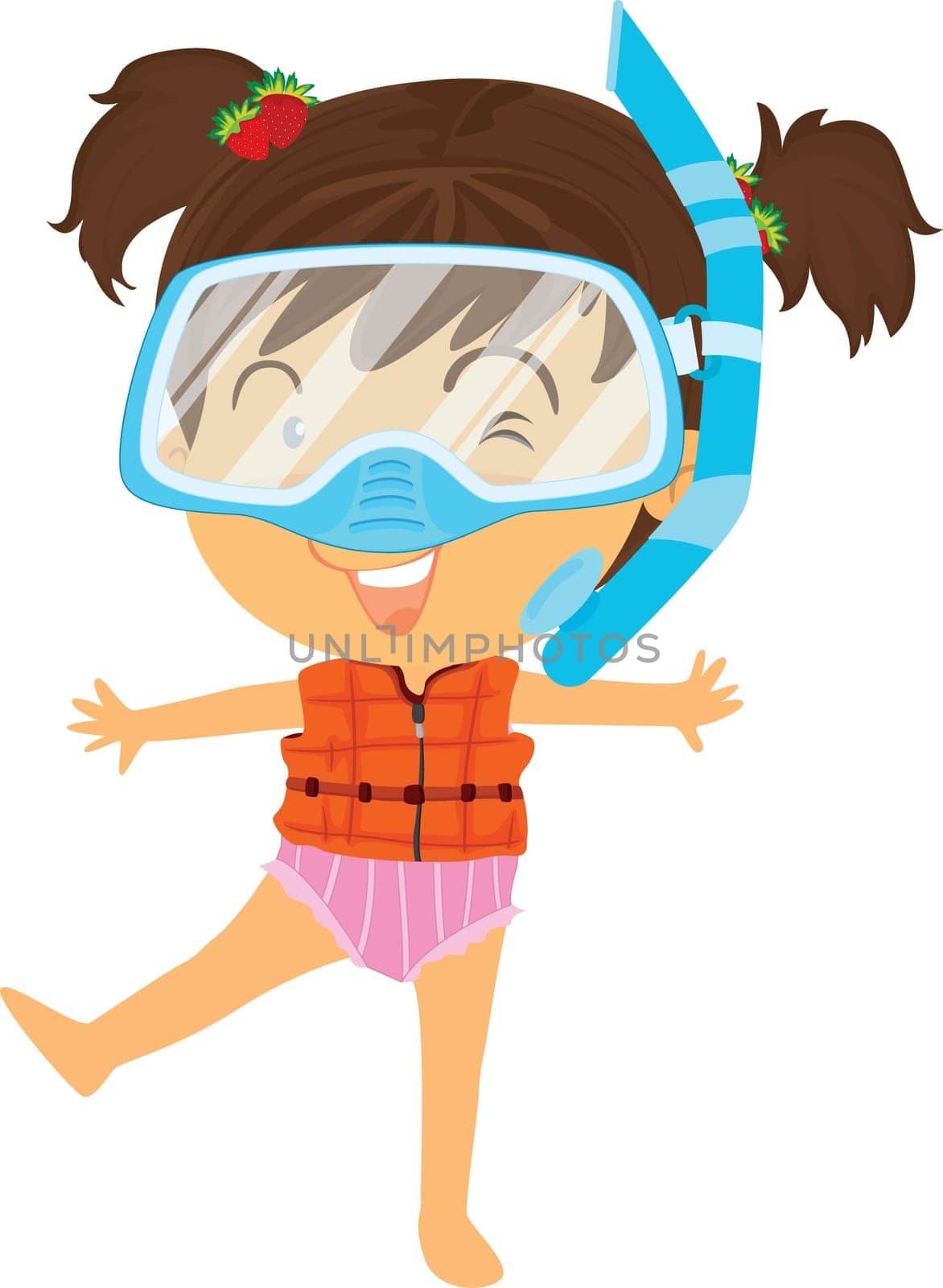 Illustration of A Girl Doing Exercise on white background