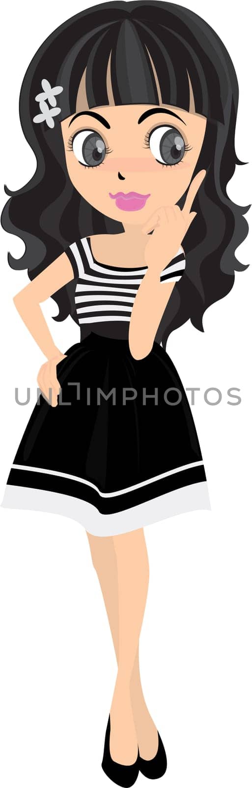 Illustration of A Girl on white background