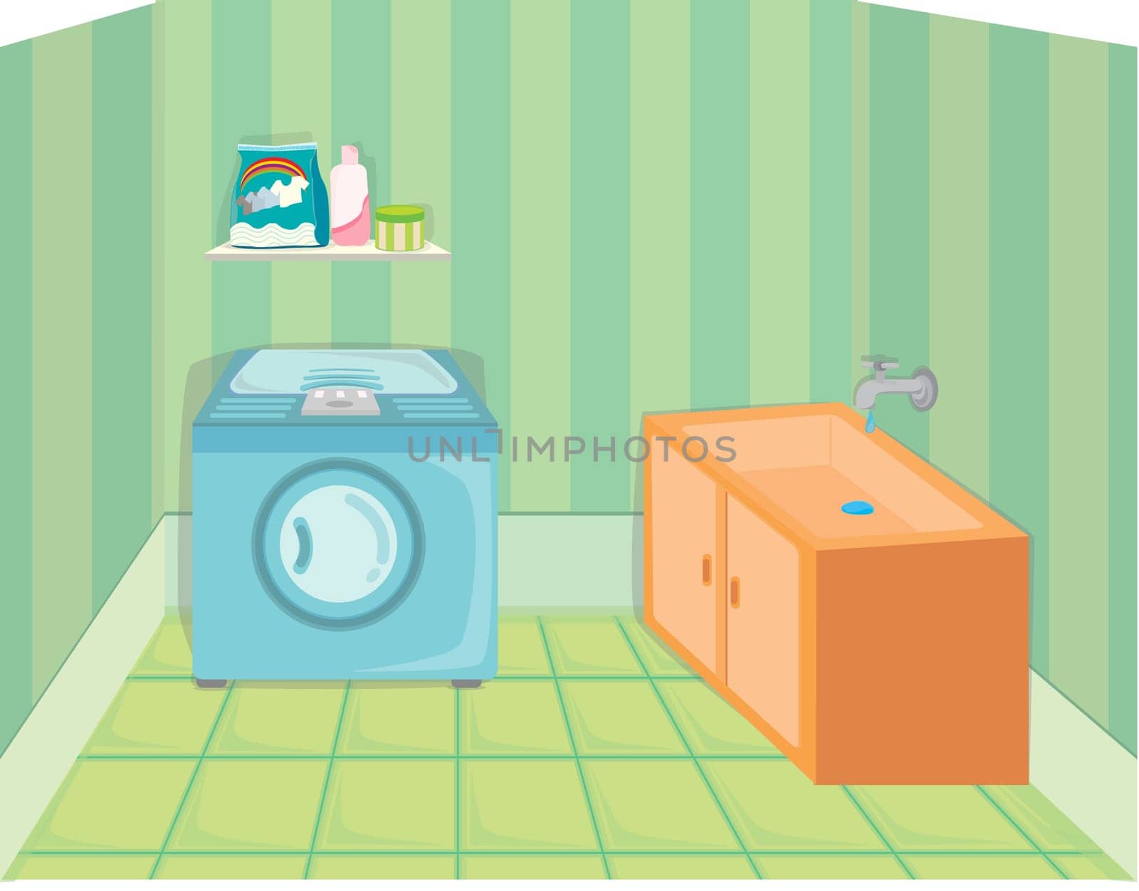 Illustration of a home appliances on a white background