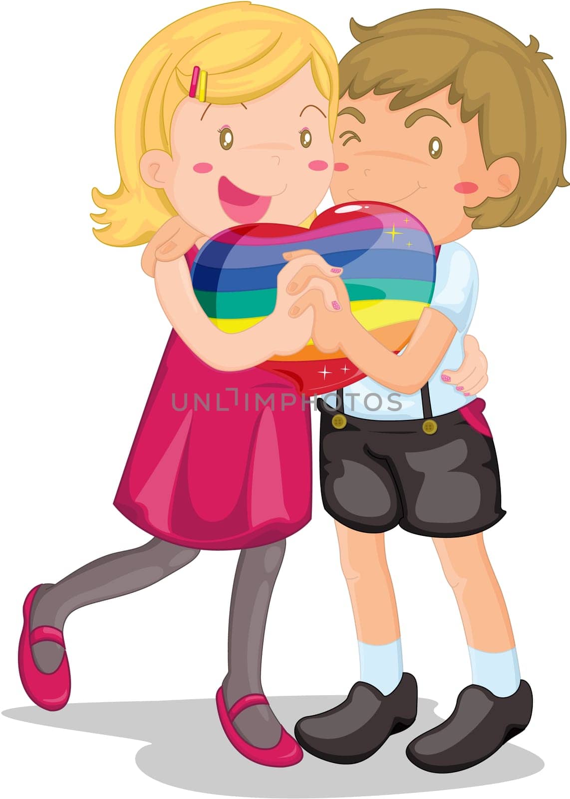 illustration of a boy and girl on a white background