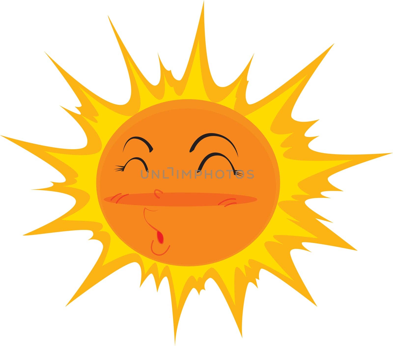 Illustration of a sun on white background