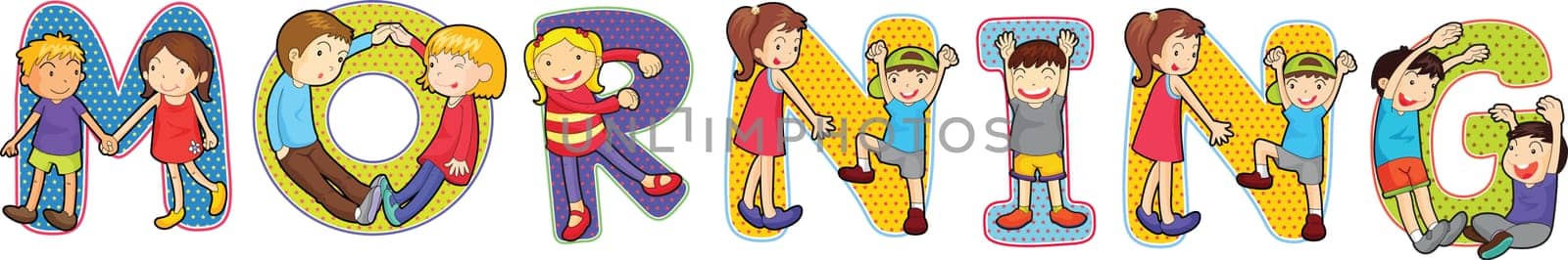 illustration of alphabets on white