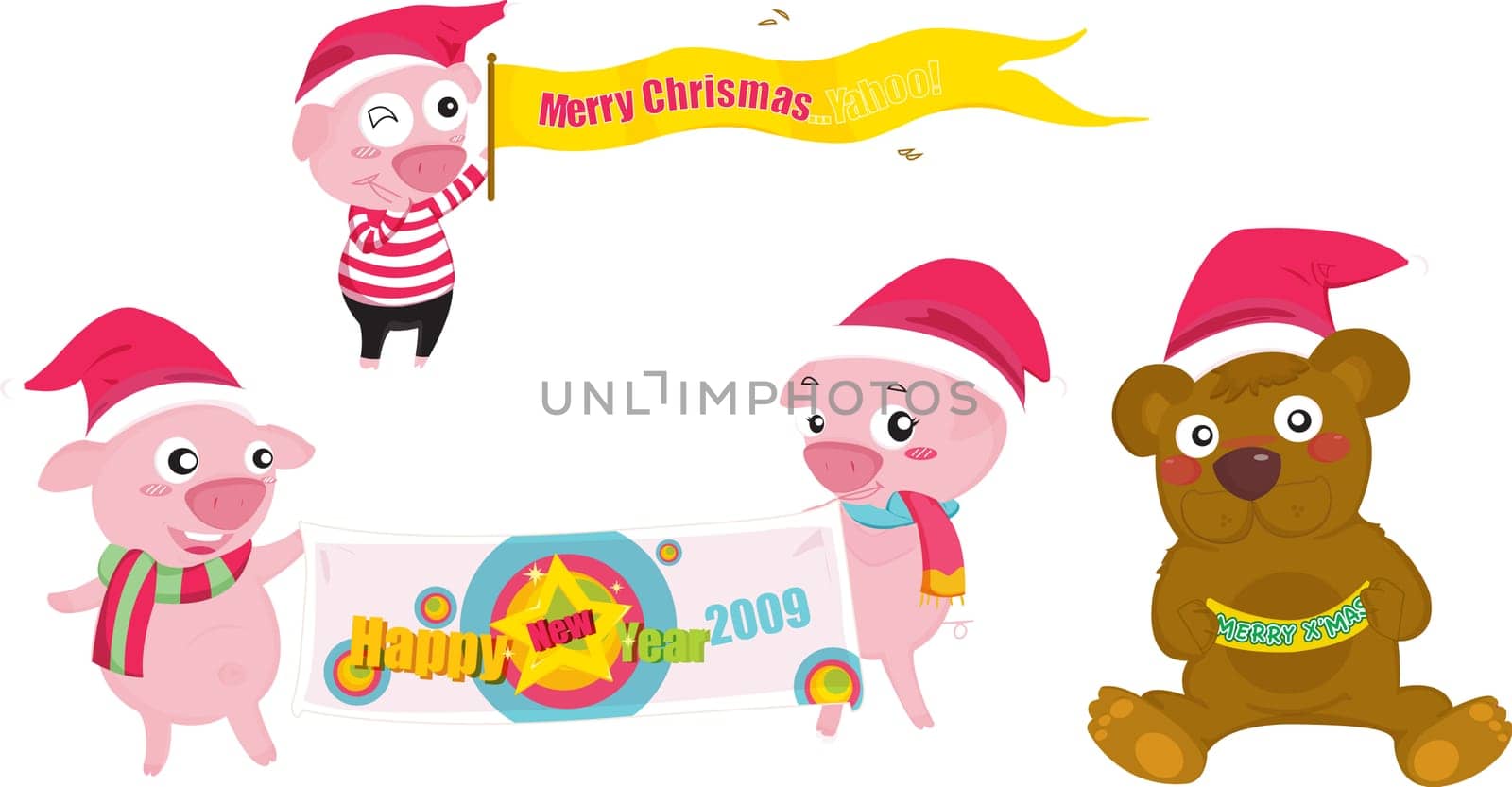 illustration of Merry Christmas and a Happy New Year