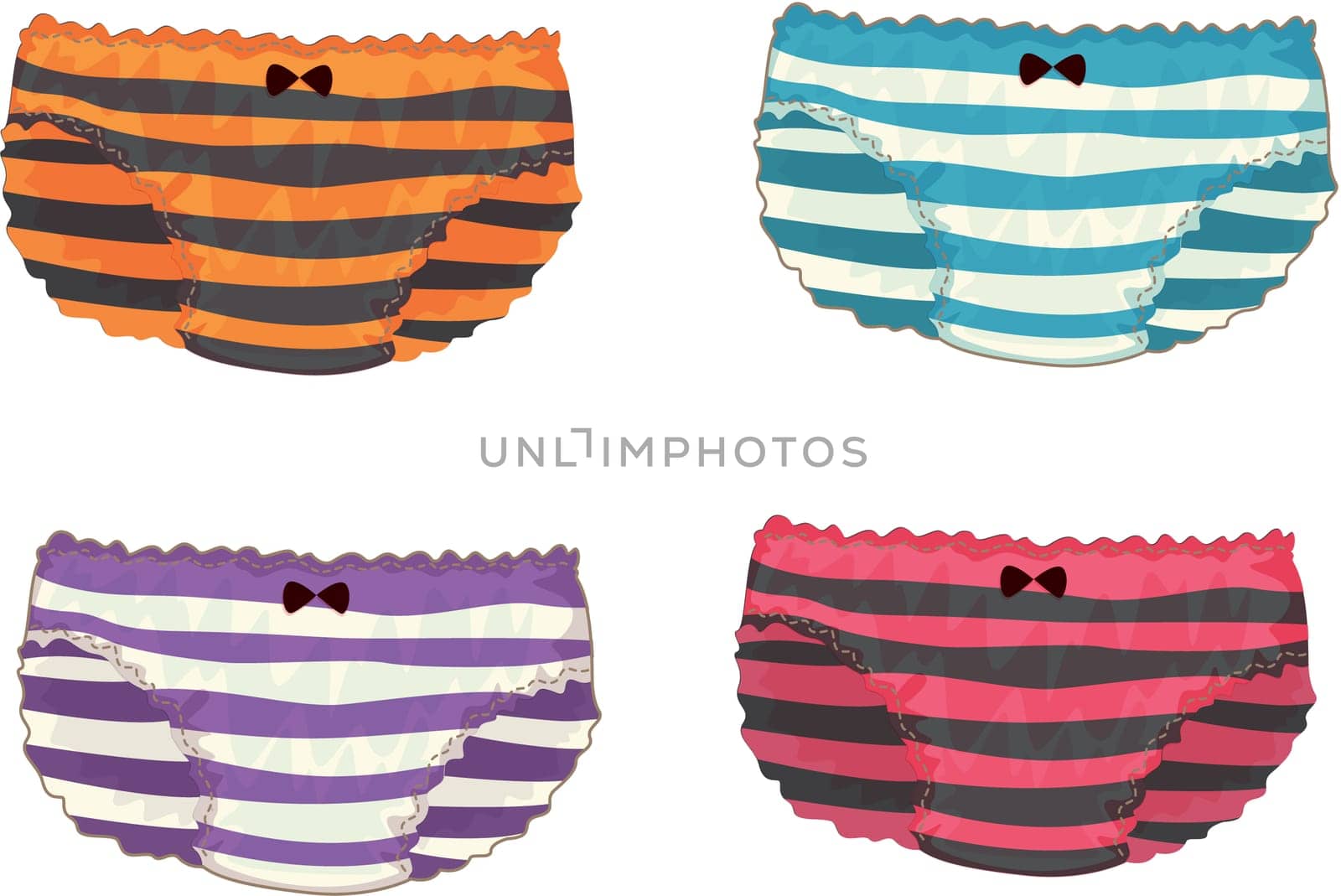 illustration of various apparel on white