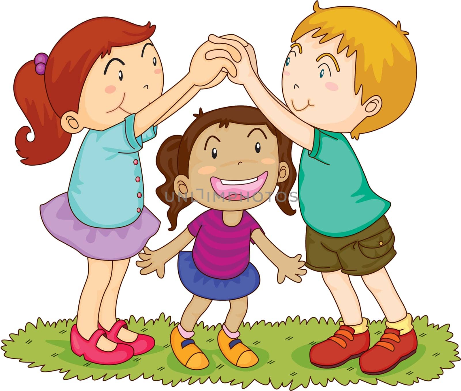 illustration of kids on white