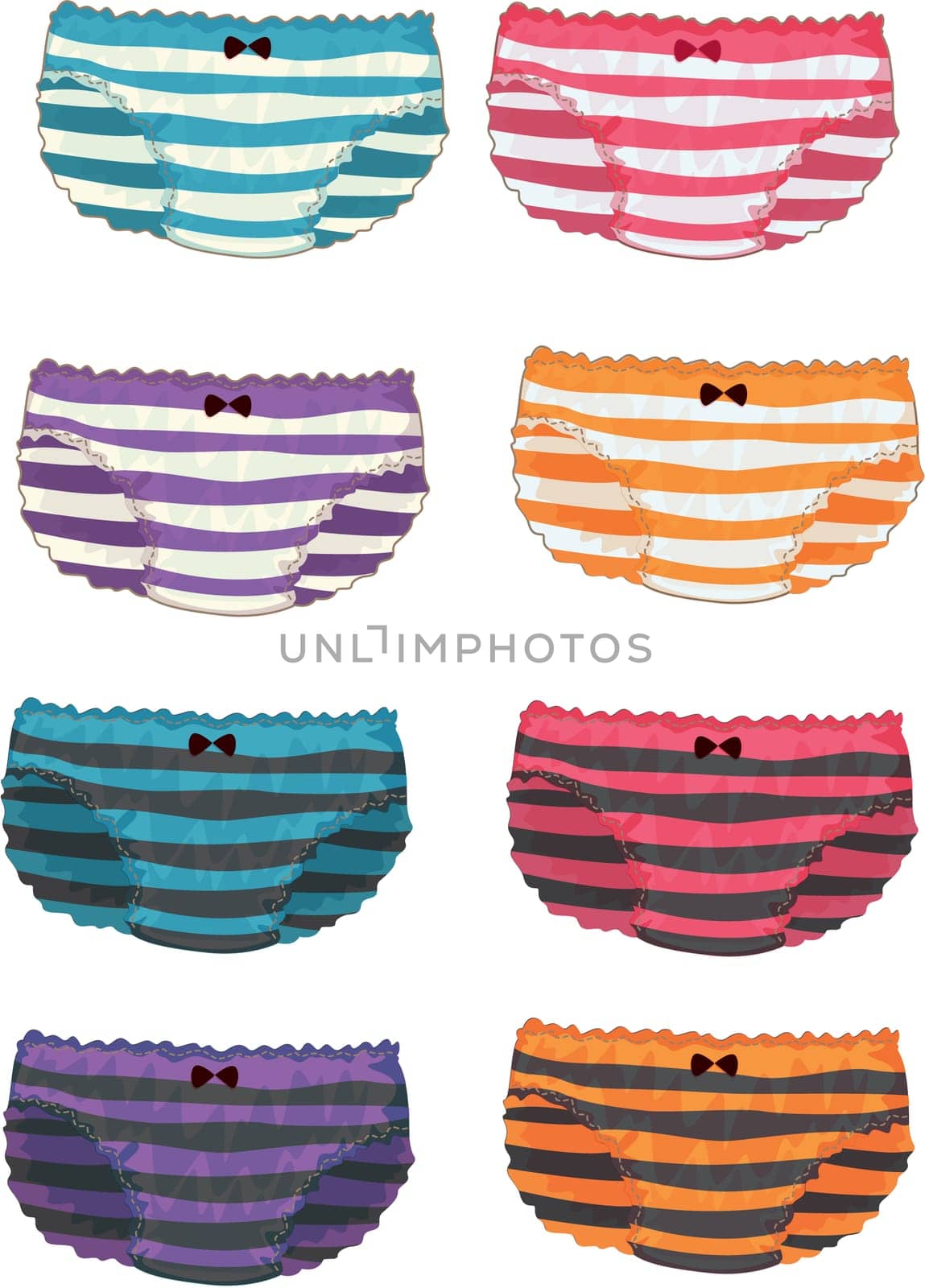 illustration of various apparel on white