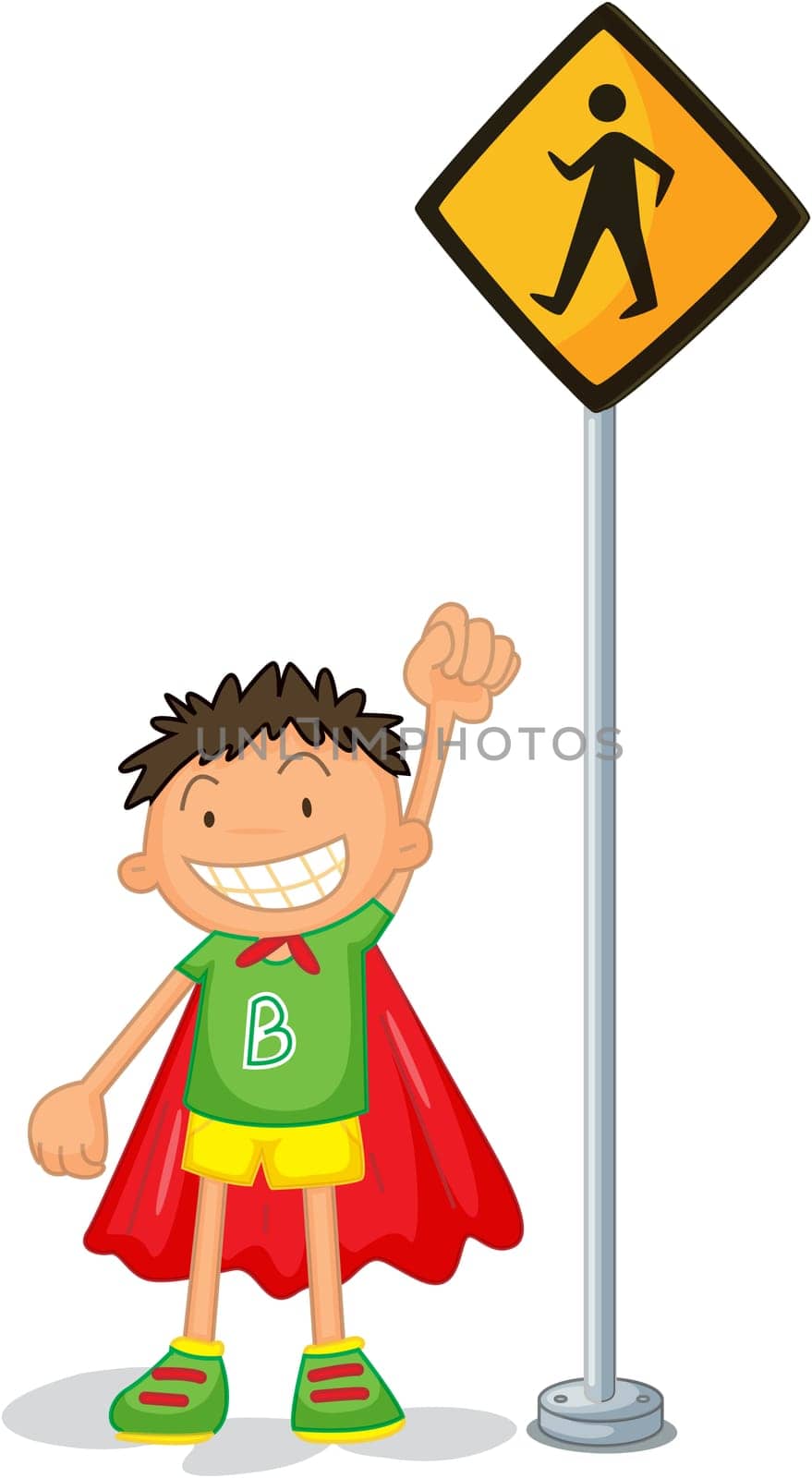 illustration of kids near the signal