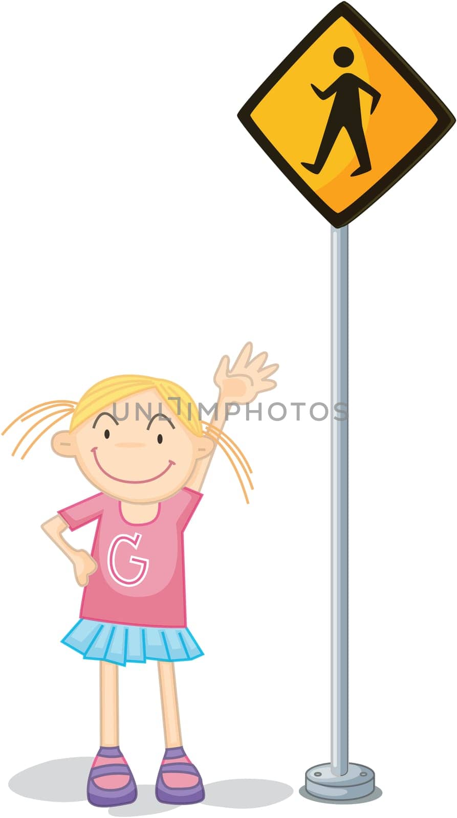 illustration of kids near the signal