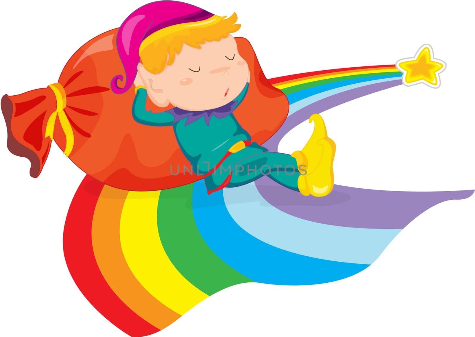 illustration of boy on white