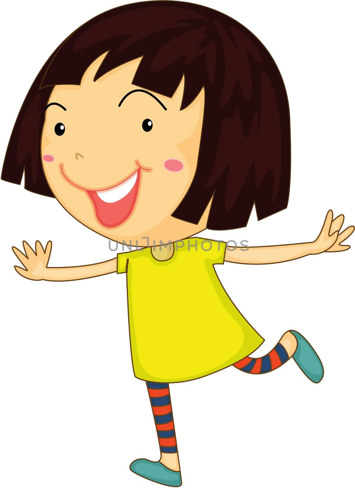 Illustration of a Girl on a white background
