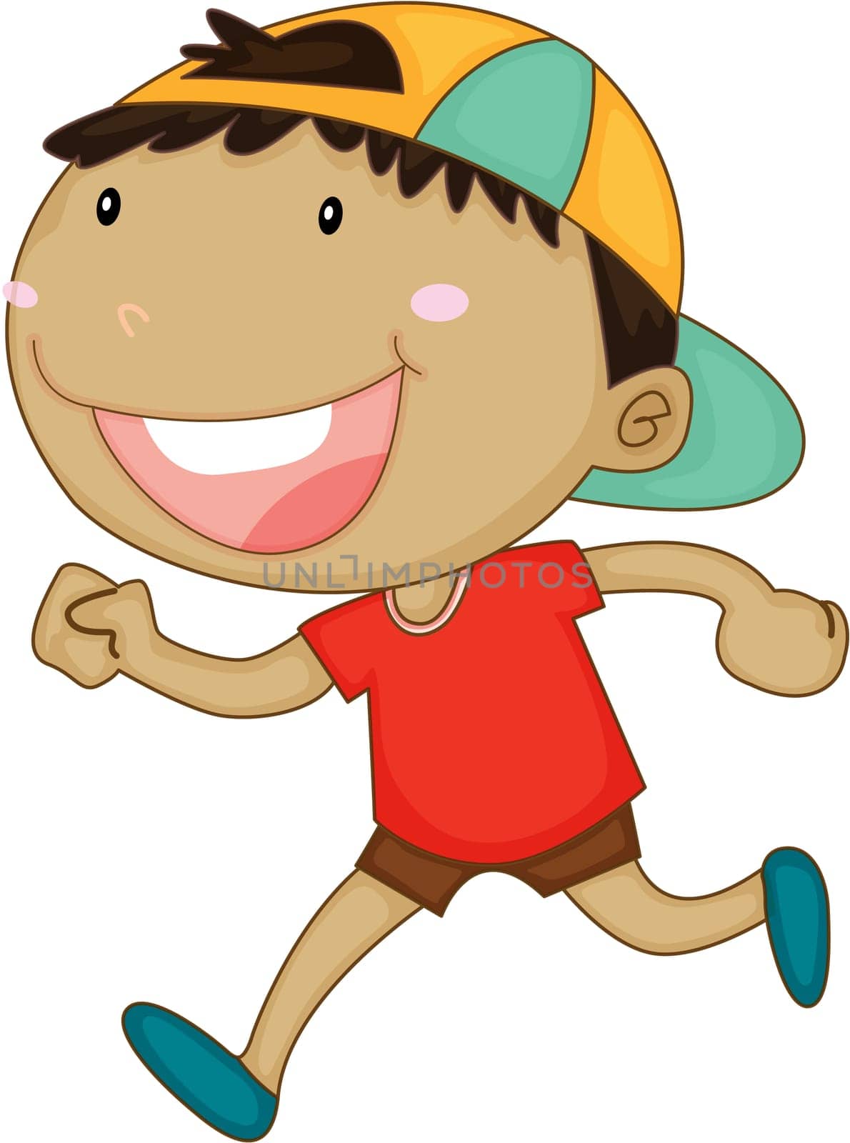 Illustration of a boy on a white background