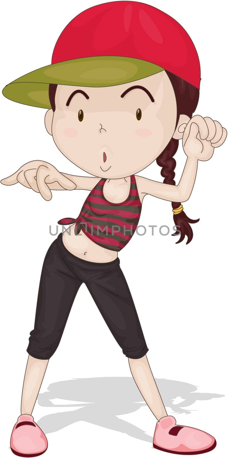 Illustration of a Girl on a white background