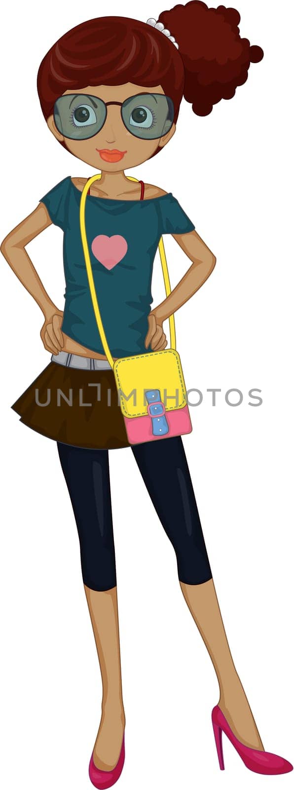 Illustration of a Girl on a white background
