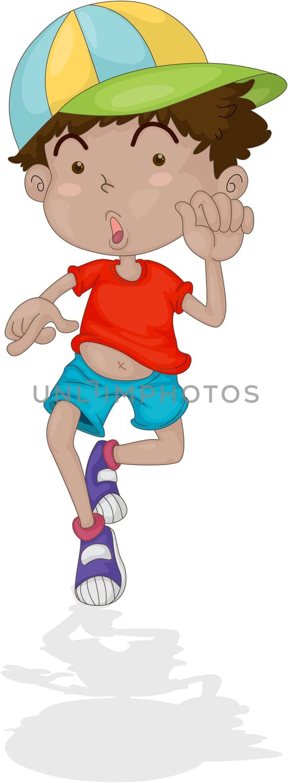 Illustration of a boy on a white background