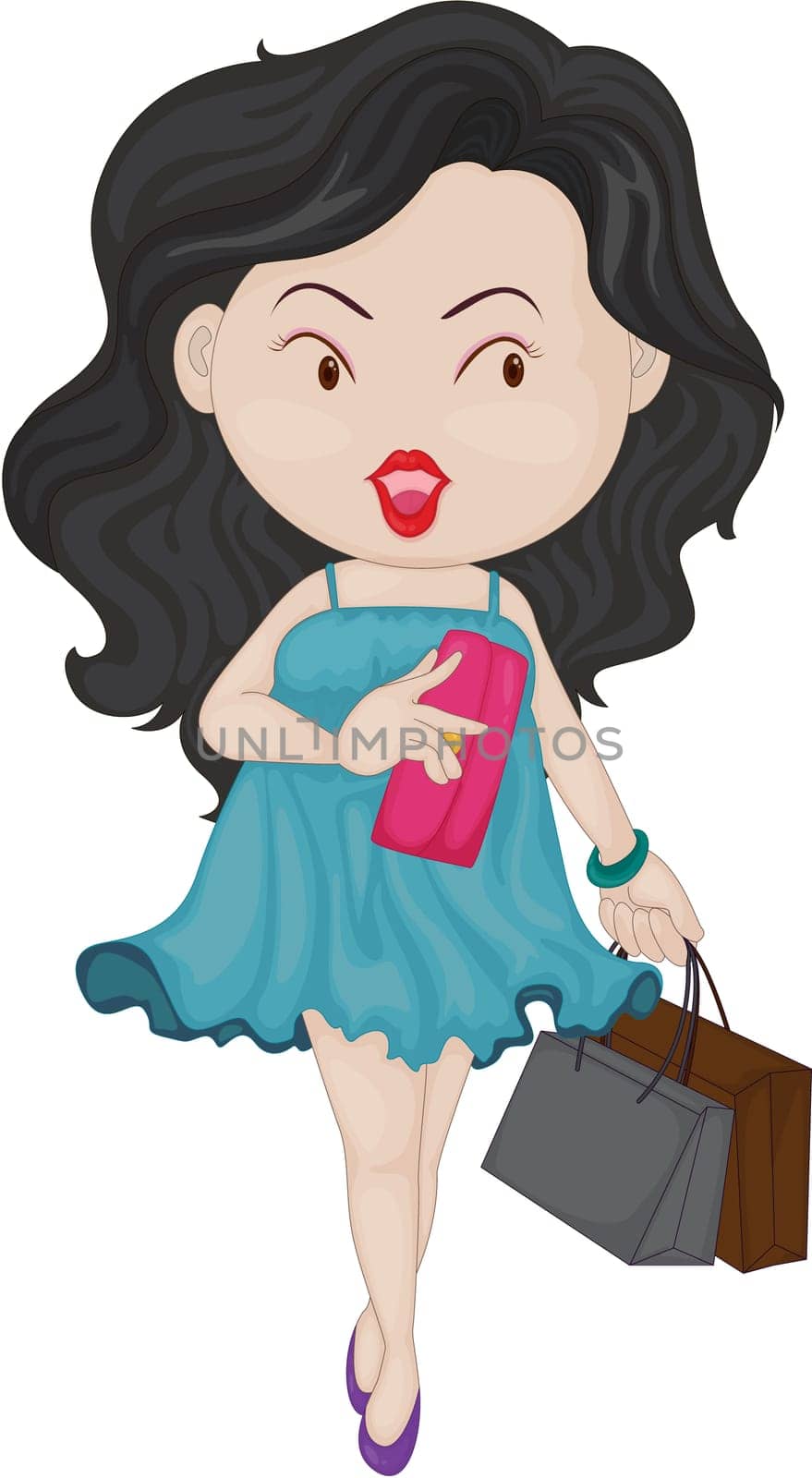 Illustration of a Girl on a white background