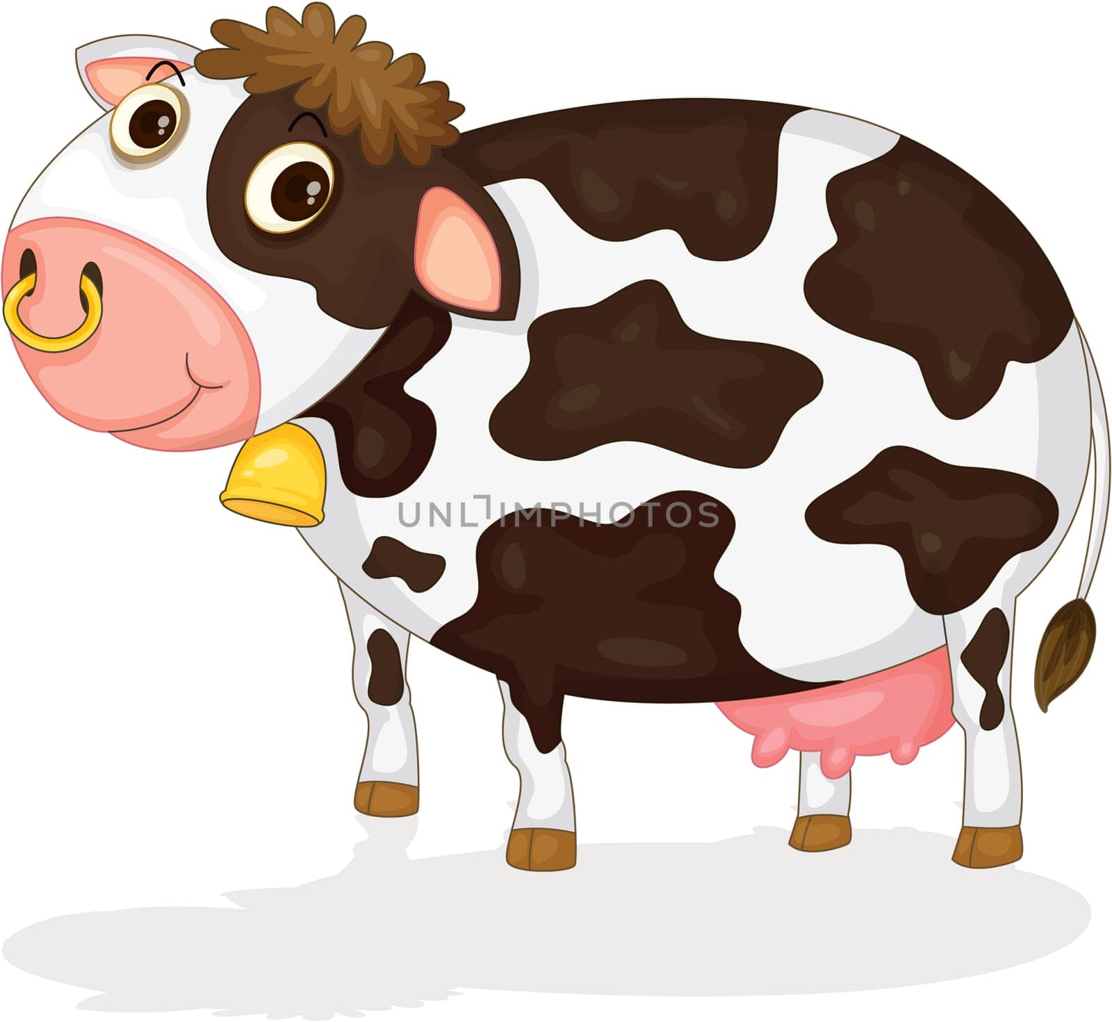Illustration of A Cow on white background