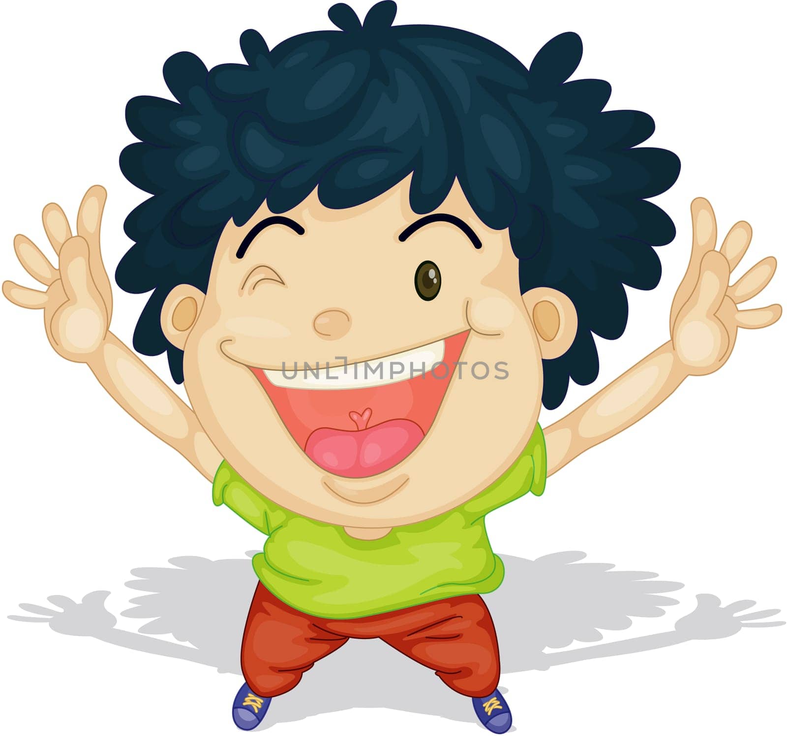 Illustration of a boy on a white background