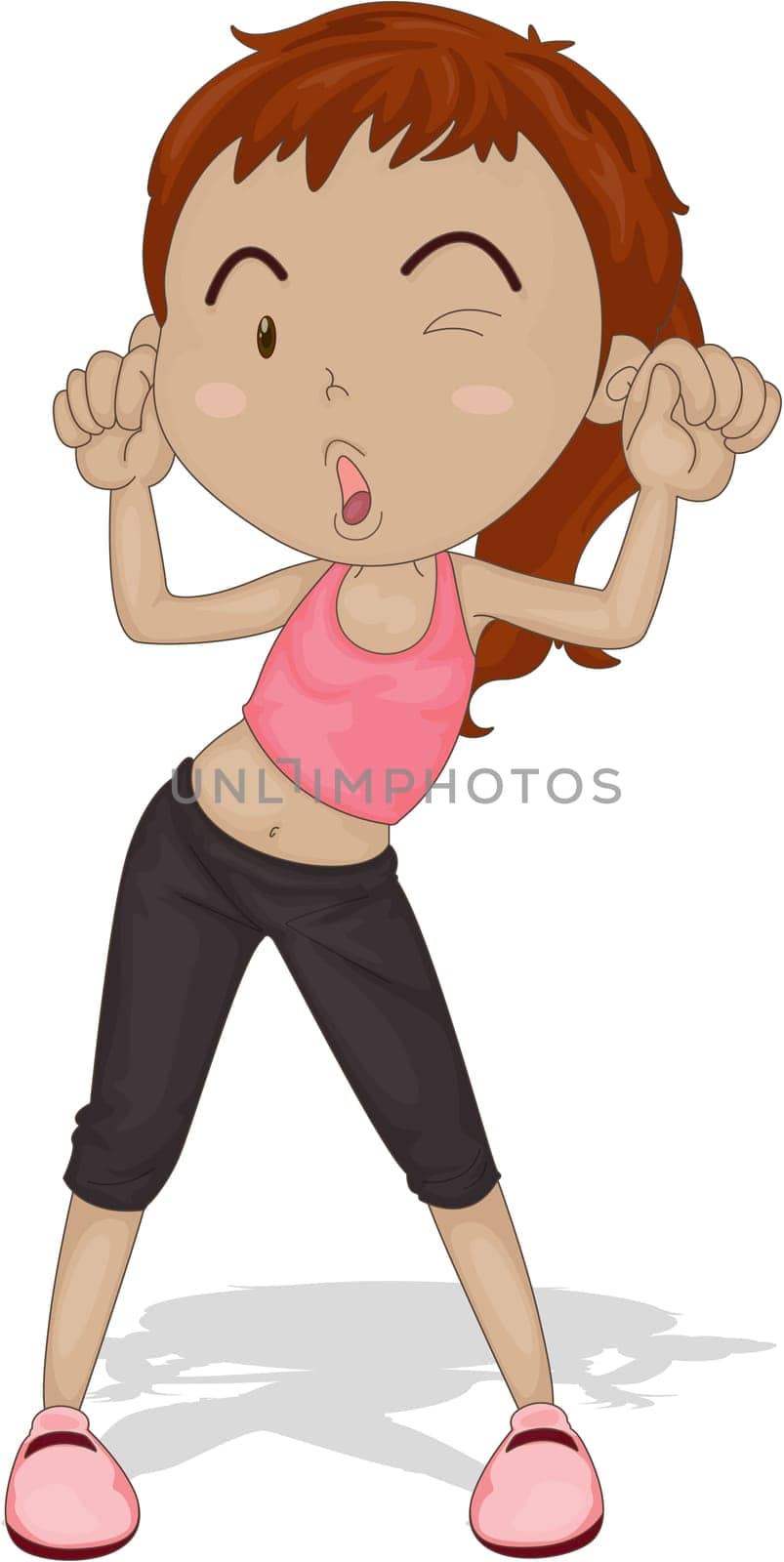Illustration of A Dancing Girl on white background