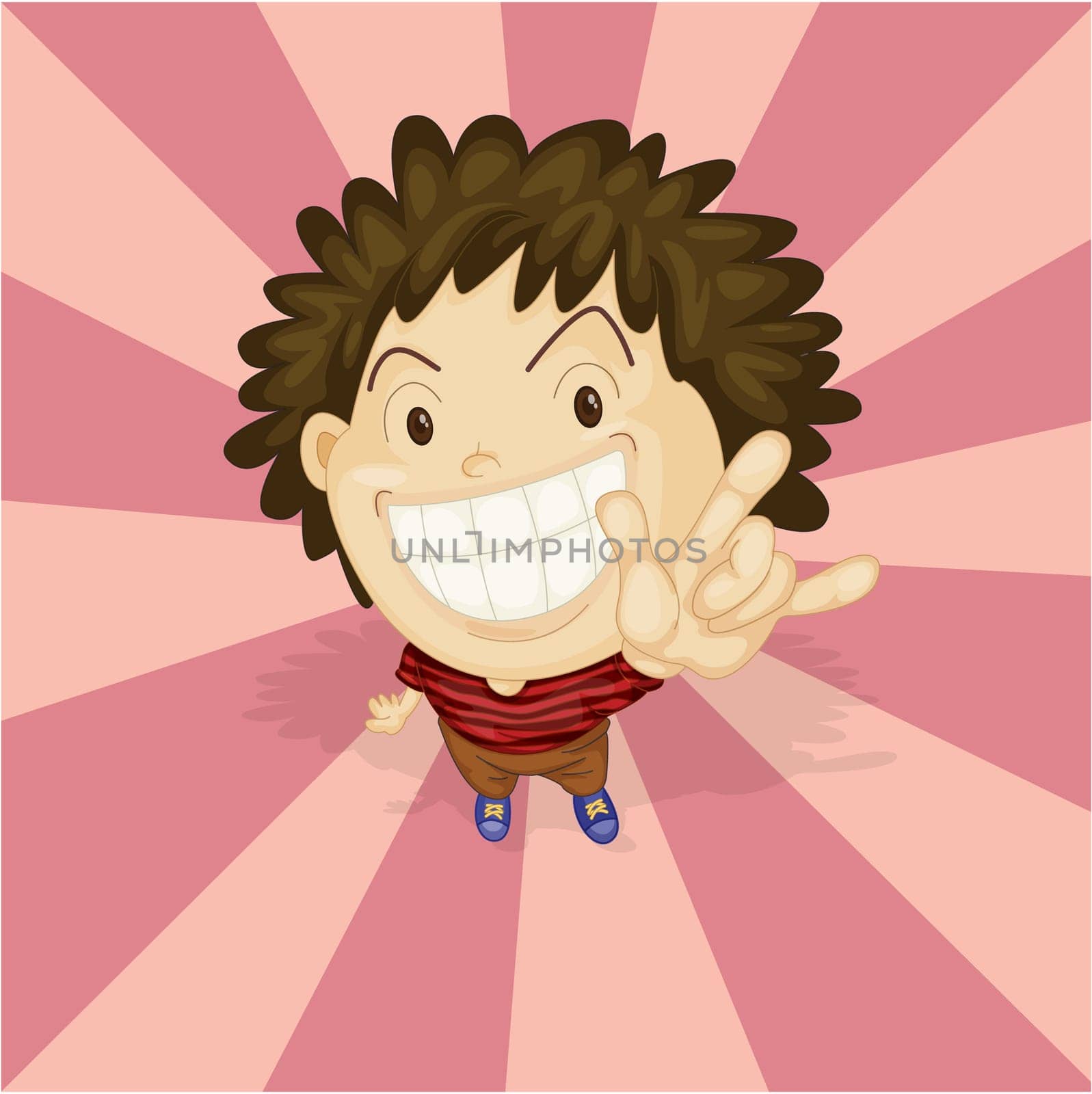 Illustration of a boy on a white background