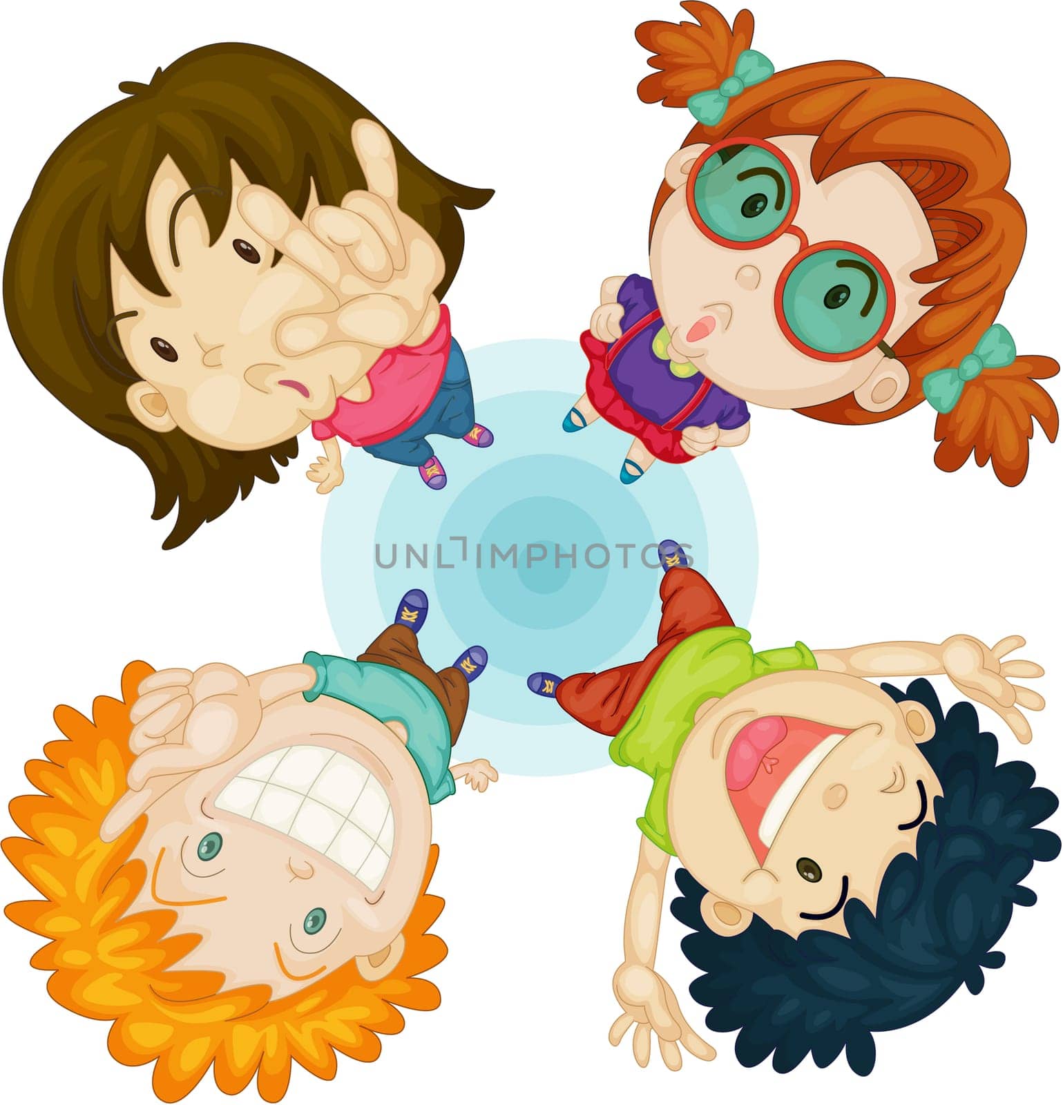 Illustration of a kids on a white background