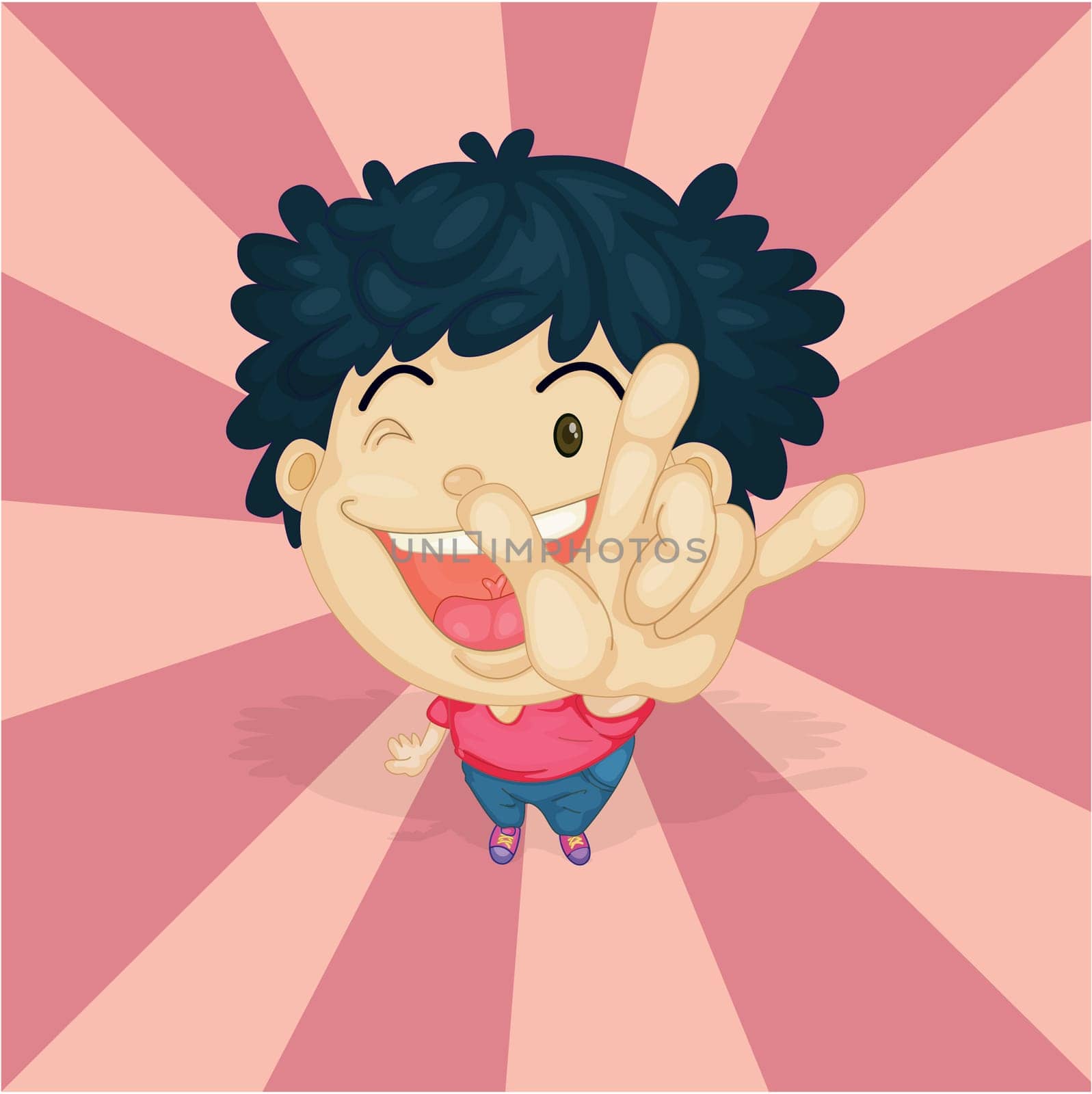 Illustration of a boy on a white background