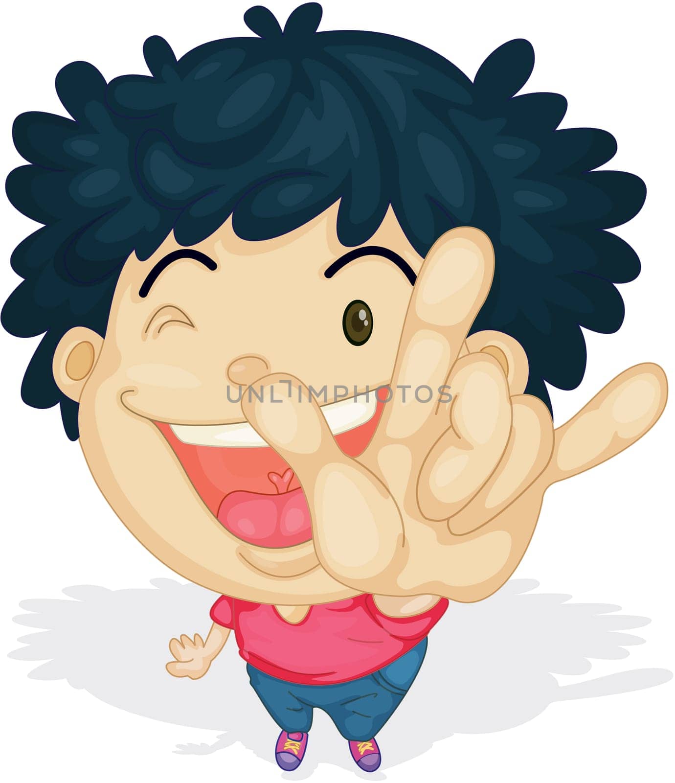 Illustration of a boy on a white background